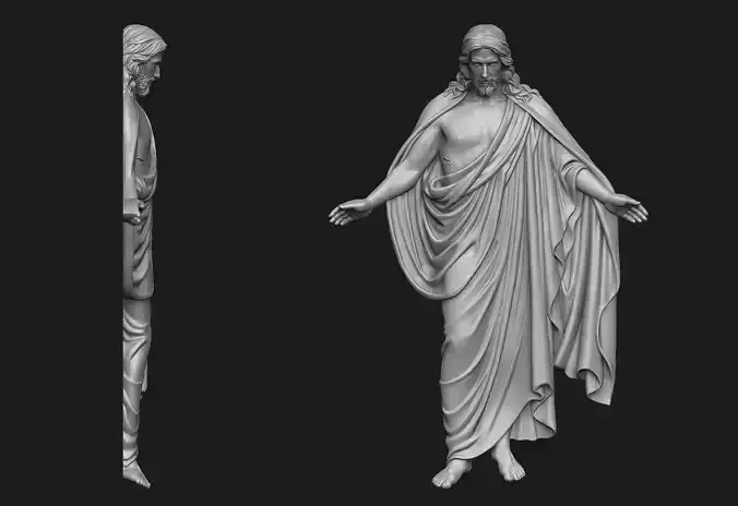 Resurrected Jesus Bas-Relief 3D print model