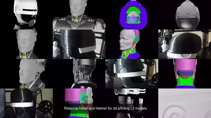 Robocop Head and Helmet for 3d printing 3D Model Collection