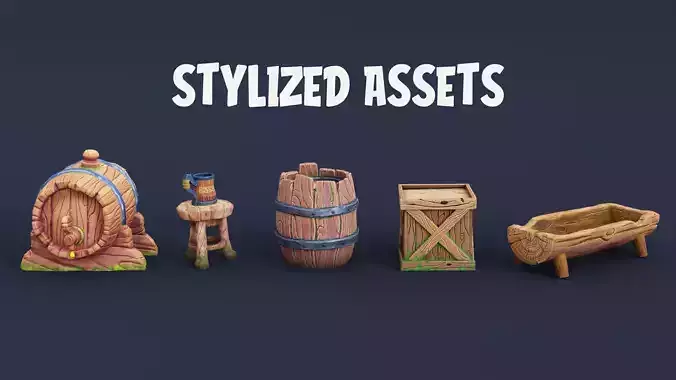Stylized game assets Low-poly 3D model