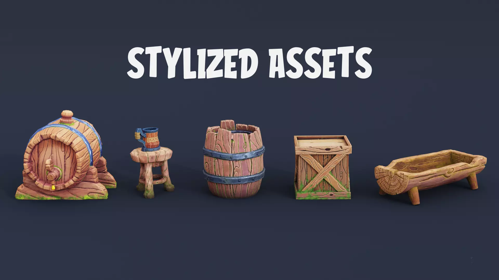 Stylized game assets Low-poly 3D model_0
