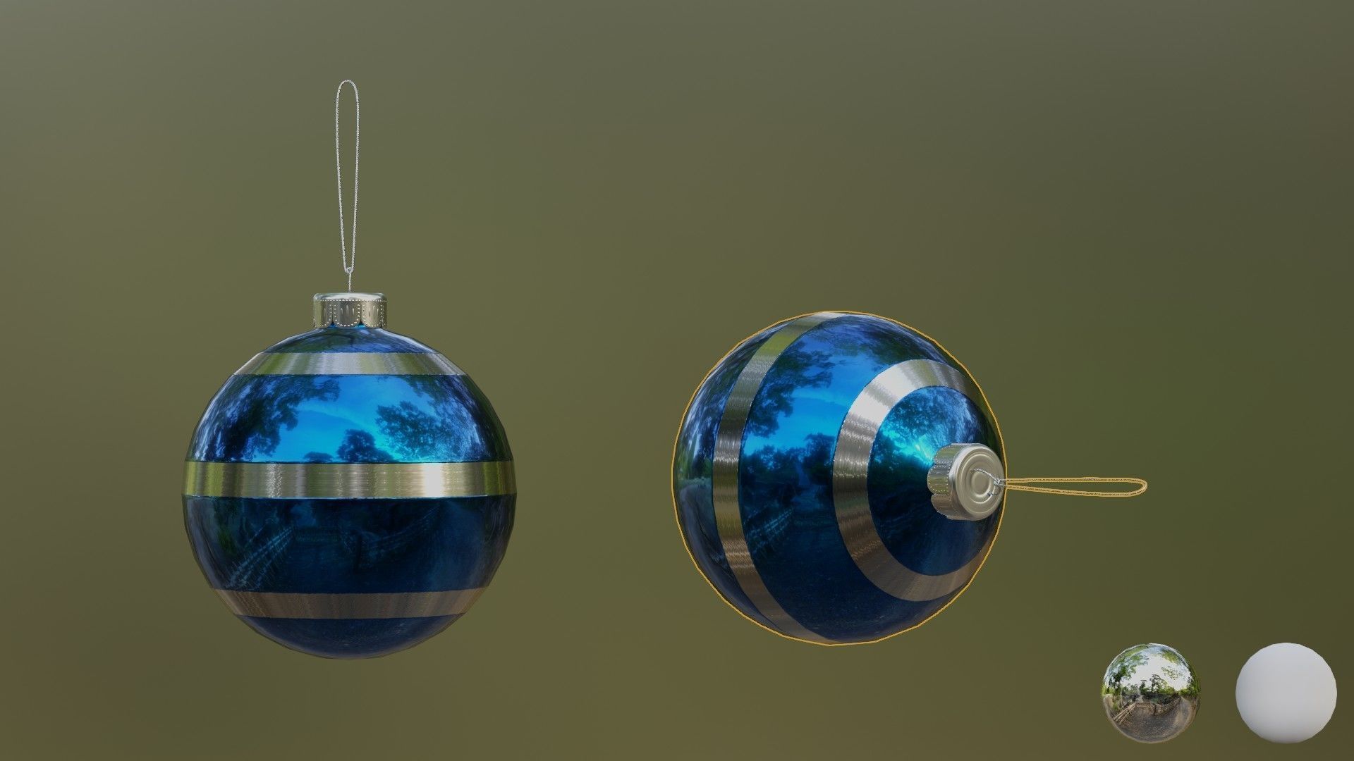 New Year and Christmas decorations Low-poly 3D model_7