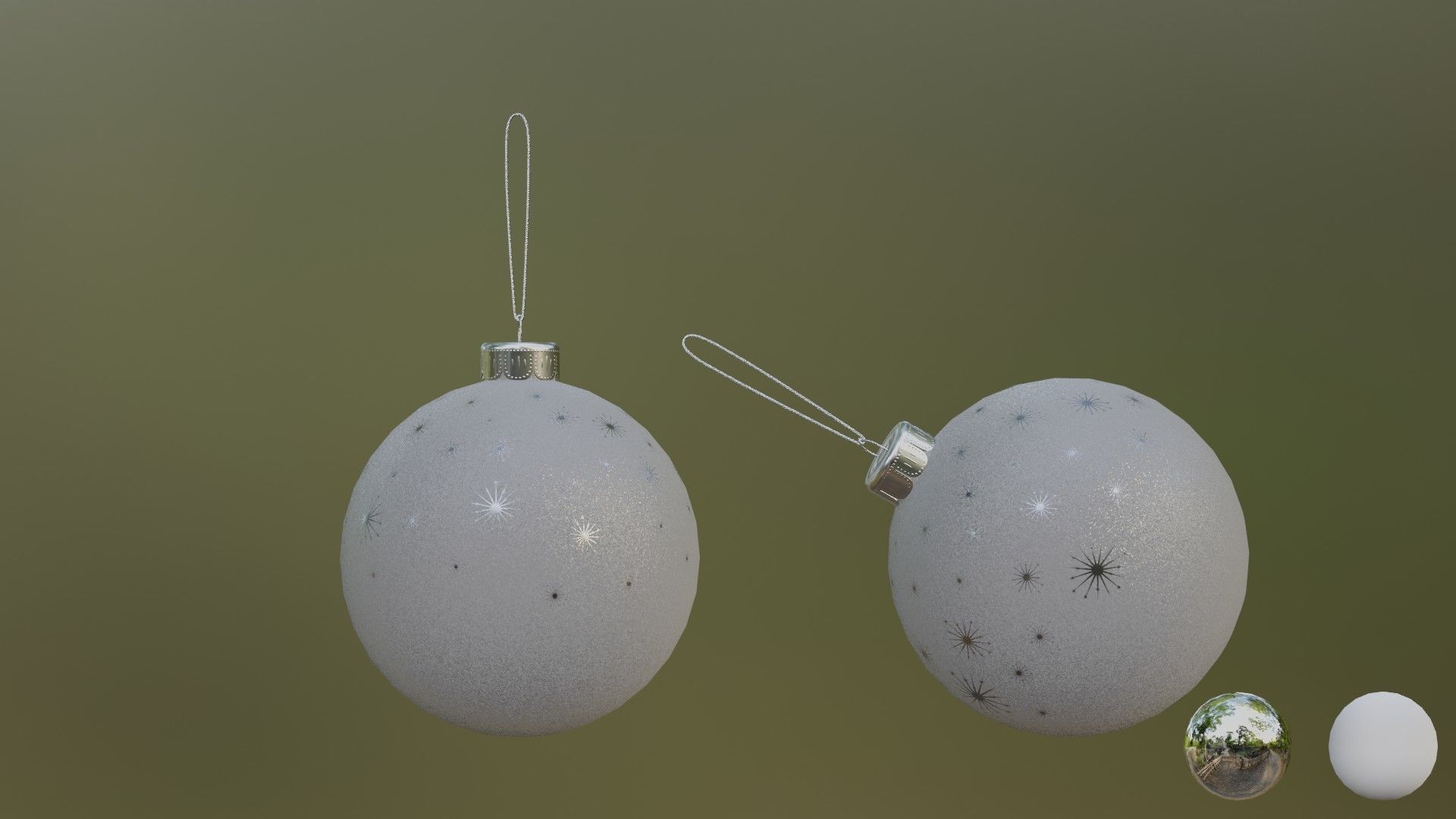 New Year and Christmas decorations Low-poly 3D model_5