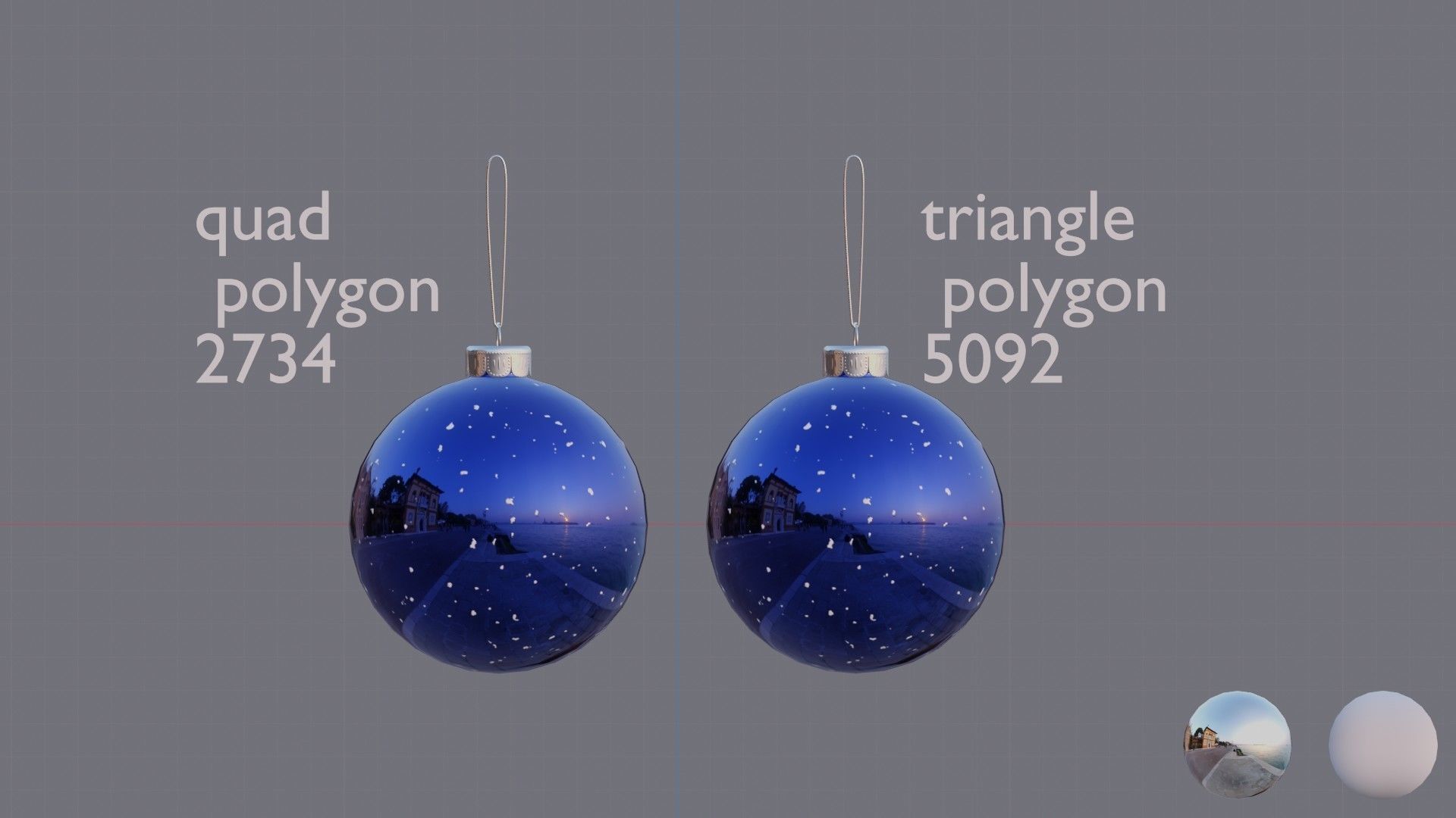 New Year and Christmas decorations Low-poly 3D model_2