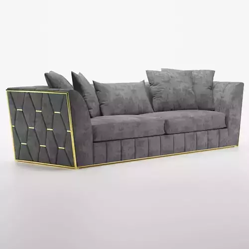 sofa S with gold trim