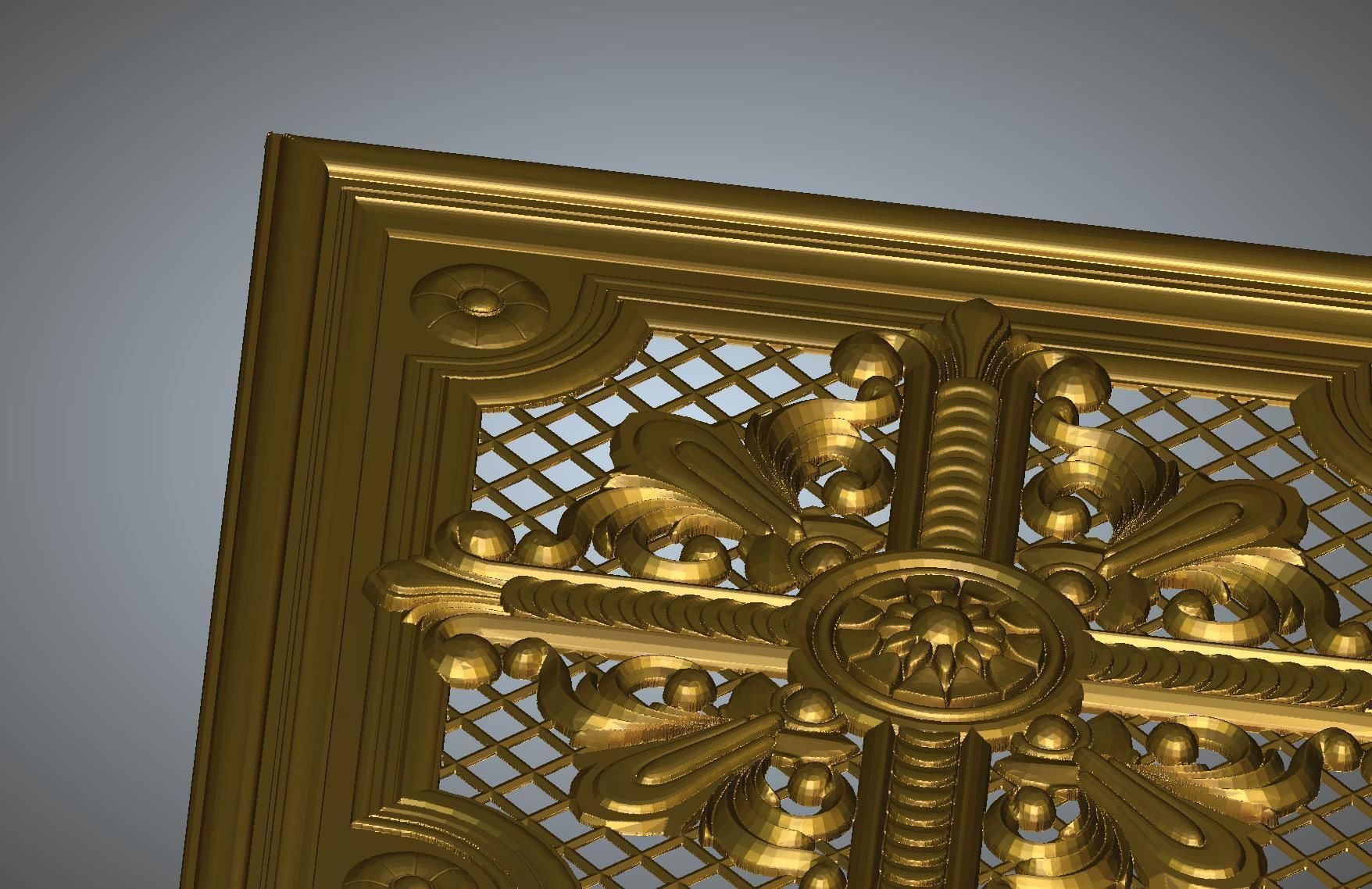 Frame ornate gold ceiling plate 3D print model_2