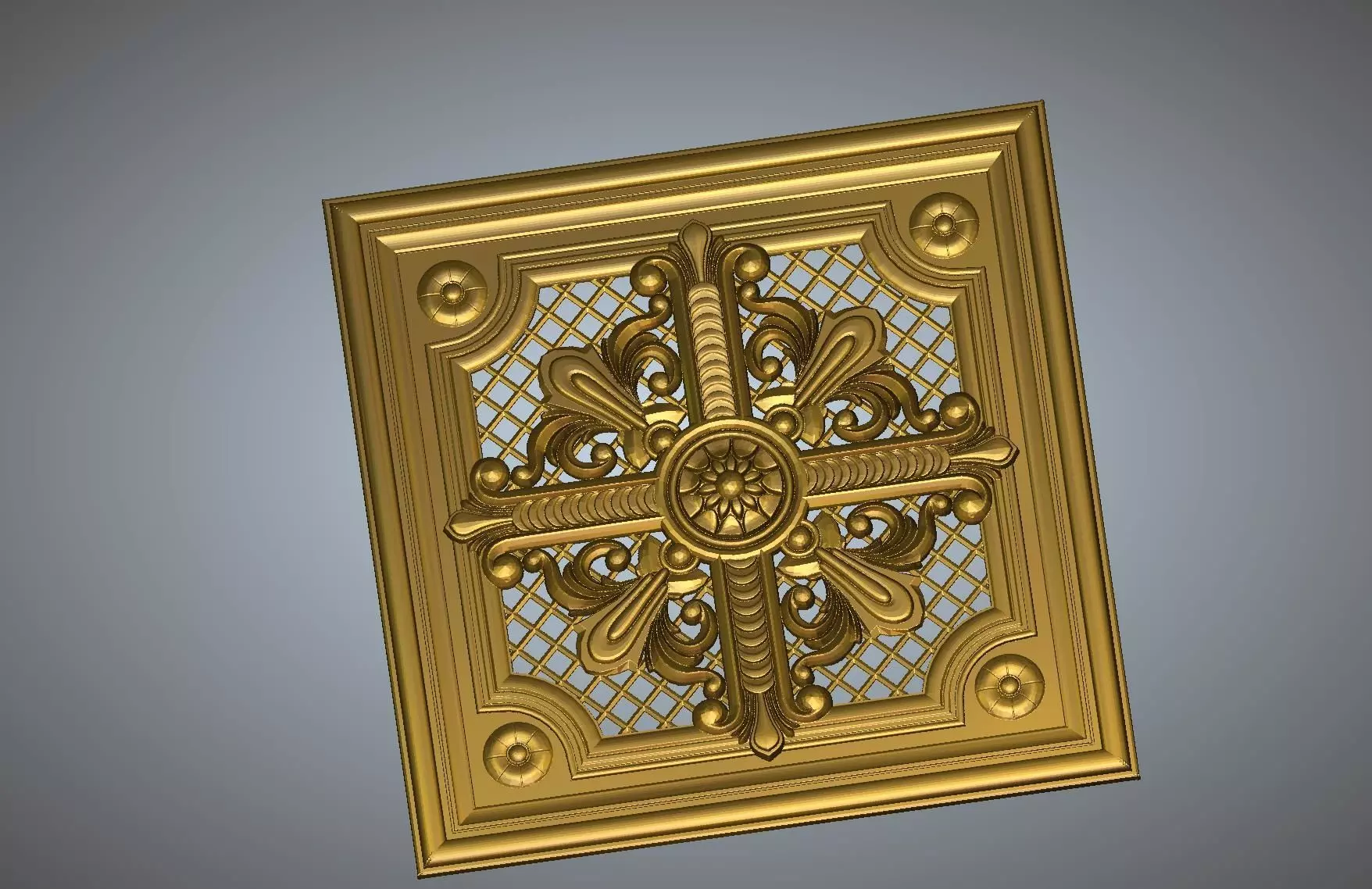Frame ornate gold ceiling plate 3D print model_0