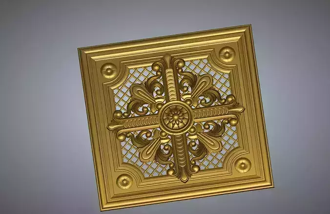 Frame ornate gold ceiling plate 3D print model