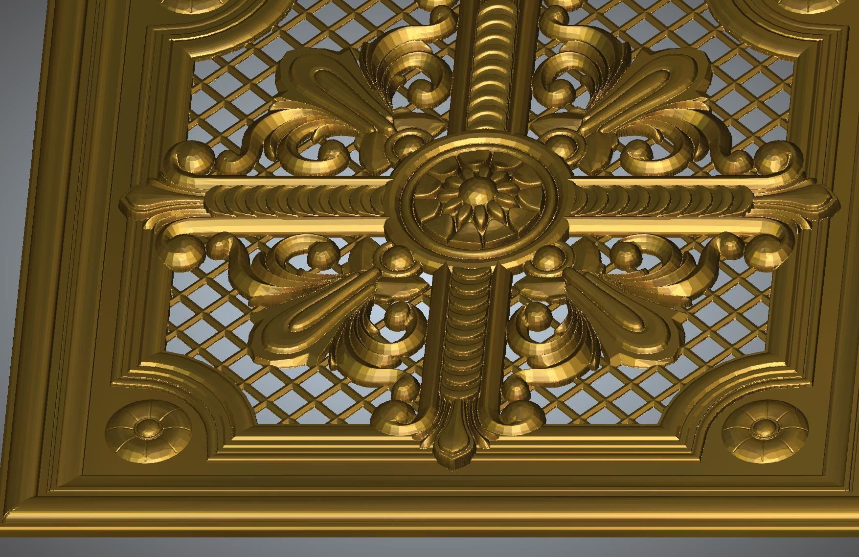 Frame ornate gold ceiling plate 3D print model_1