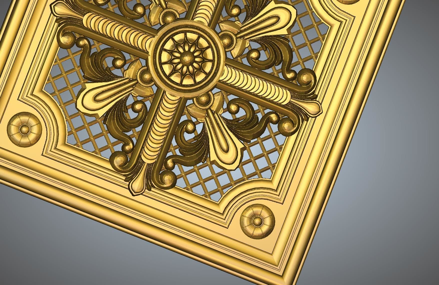 Frame ornate gold ceiling plate 3D print model_3