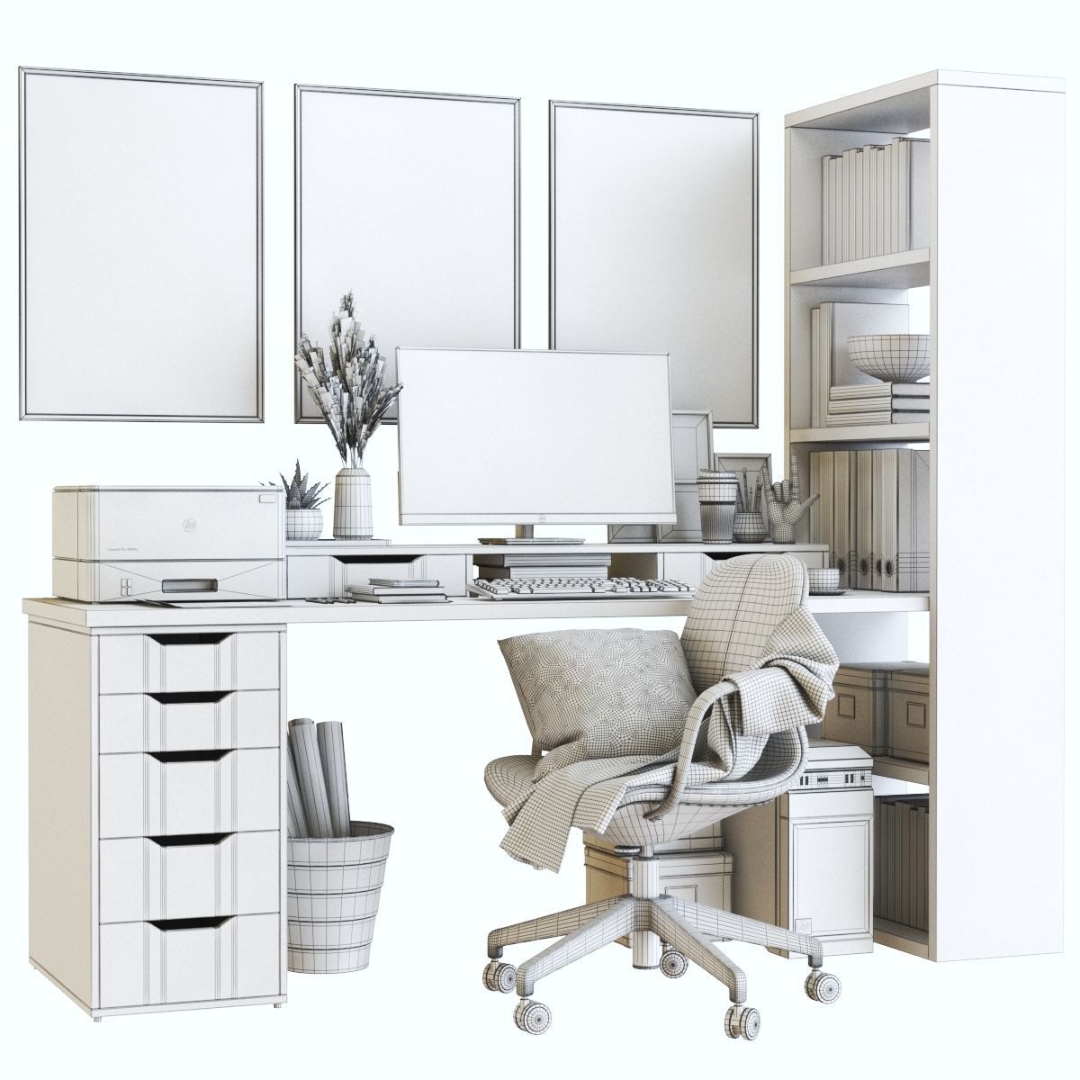 Office workplace 41 3D model_2