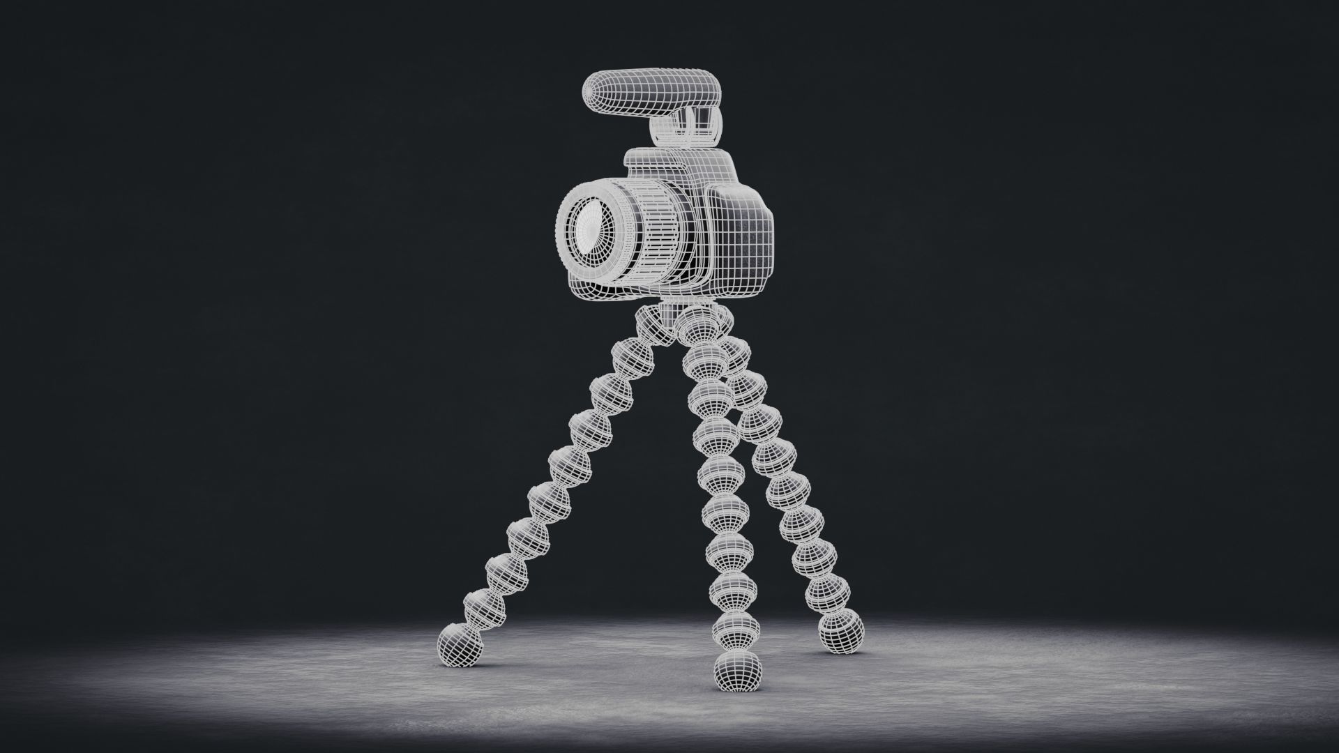 Simple Camera with Gorilla-Pod and Mic - Non-Brand Low-poly 3D model_6