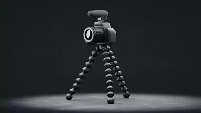 Simple Camera with Gorilla-Pod and Mic - Non-Brand Low-poly 3D model