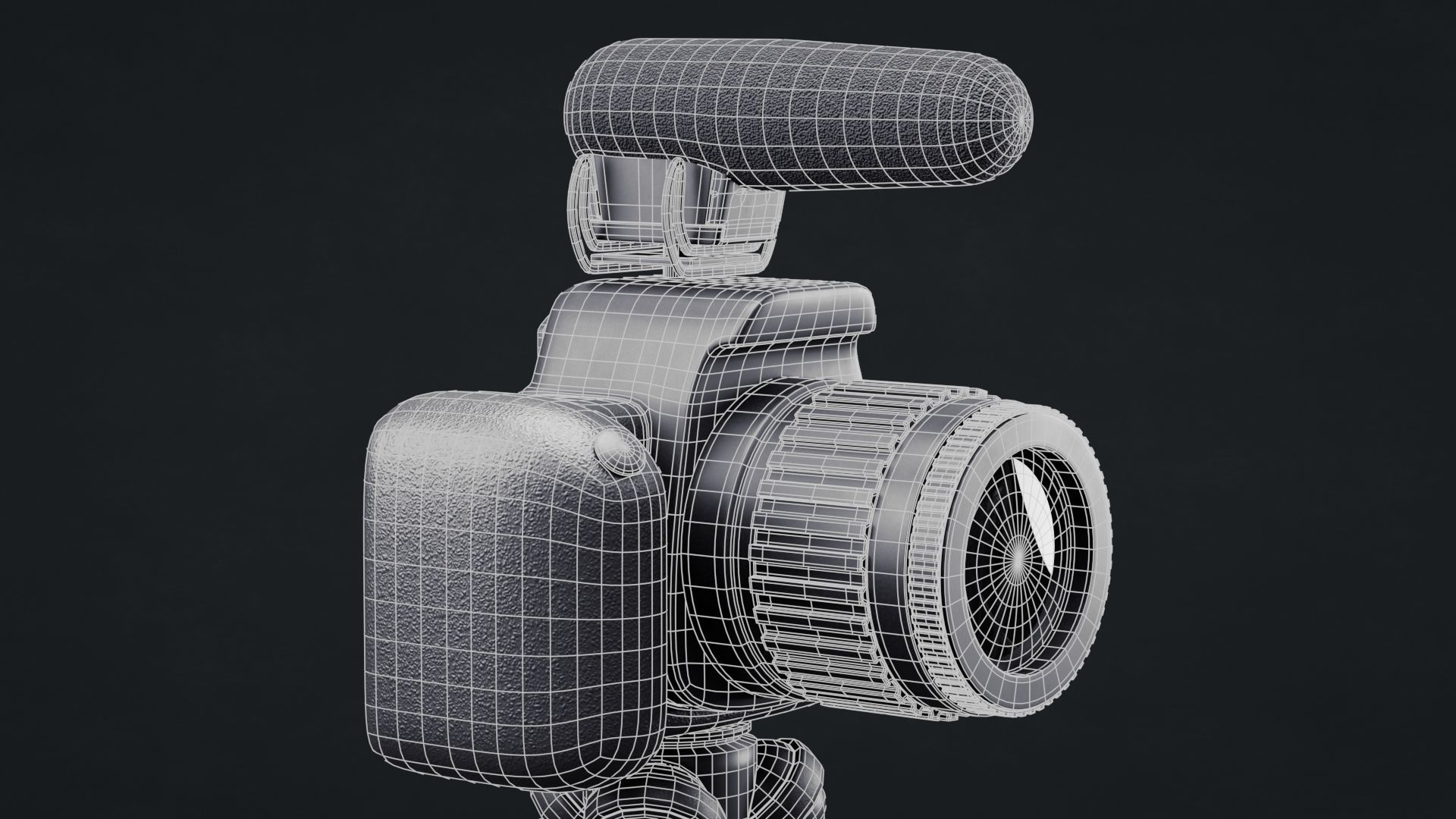 Simple Camera with Gorilla-Pod and Mic - Non-Brand Low-poly 3D model_8