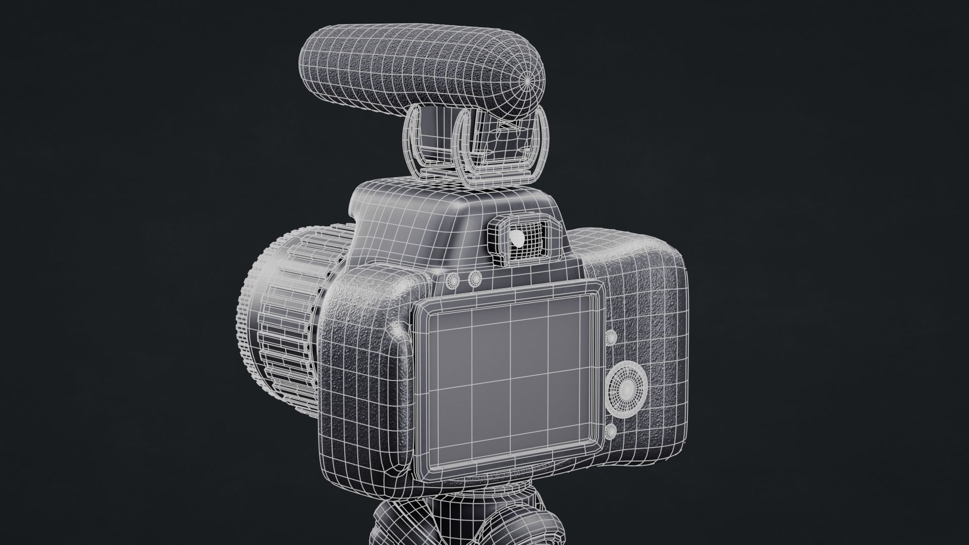 Simple Camera with Gorilla-Pod and Mic - Non-Brand Low-poly 3D model_9