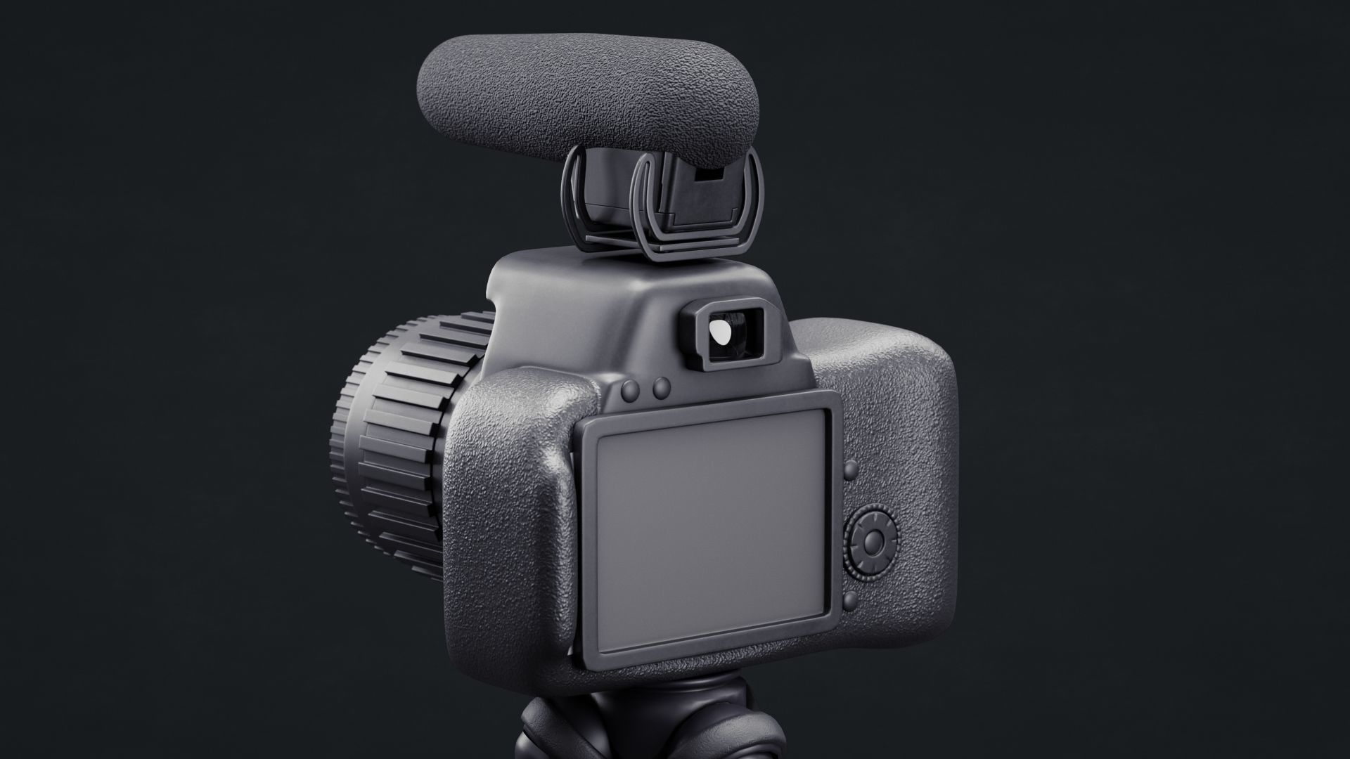Simple Camera with Gorilla-Pod and Mic - Non-Brand Low-poly 3D model_3
