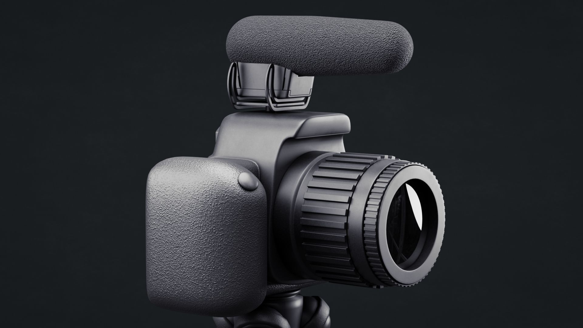 Simple Camera with Gorilla-Pod and Mic - Non-Brand Low-poly 3D model_2