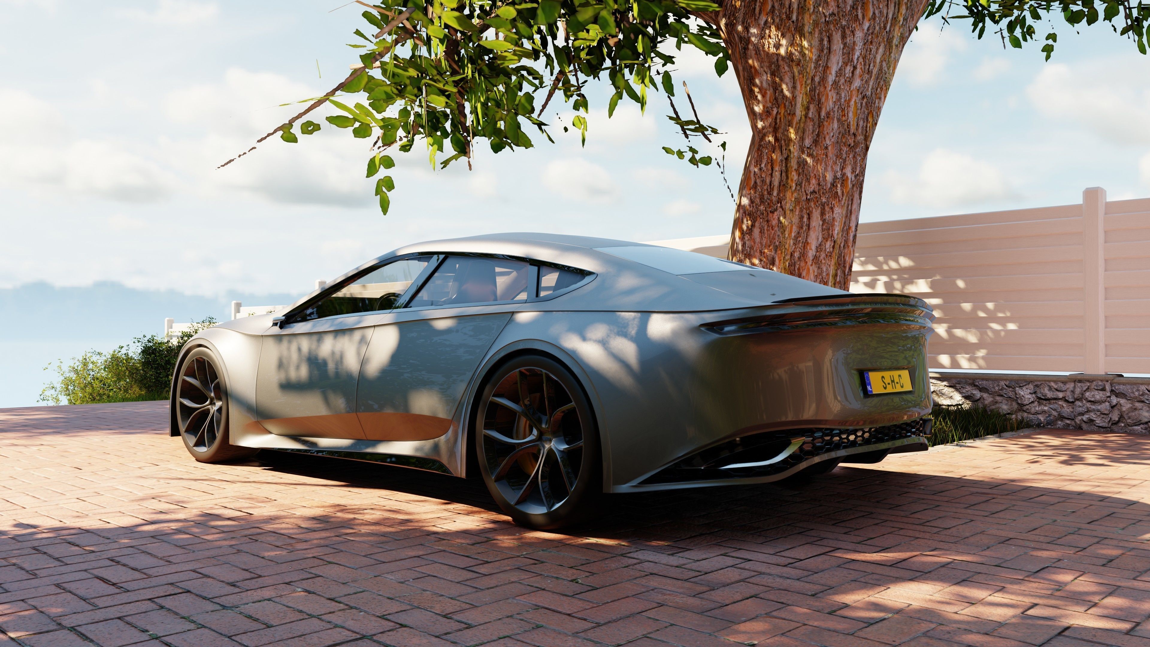 Classic style porch house with furniture Low-poly 3D model_49