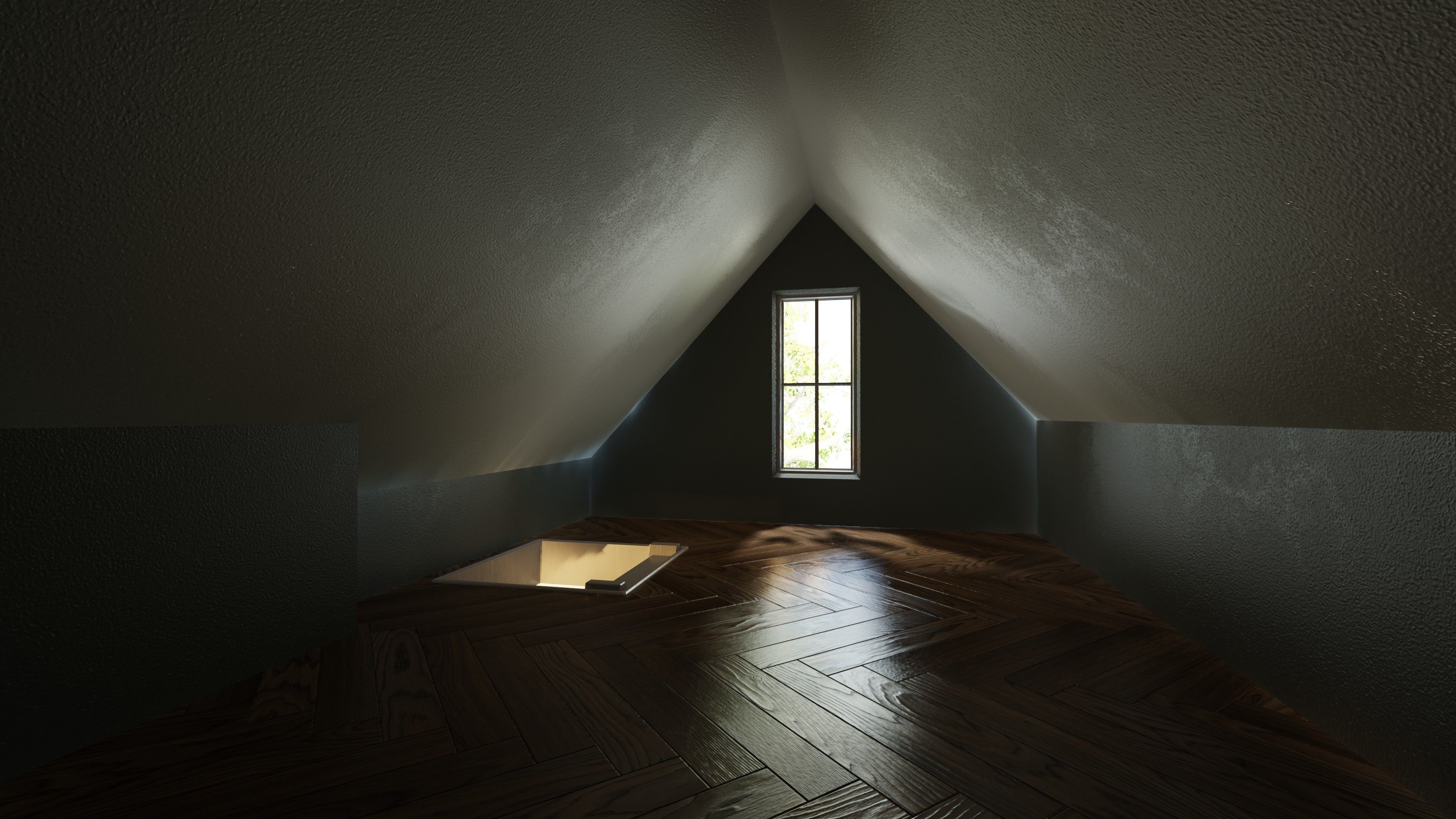 Classic style porch house with furniture Low-poly 3D model_45