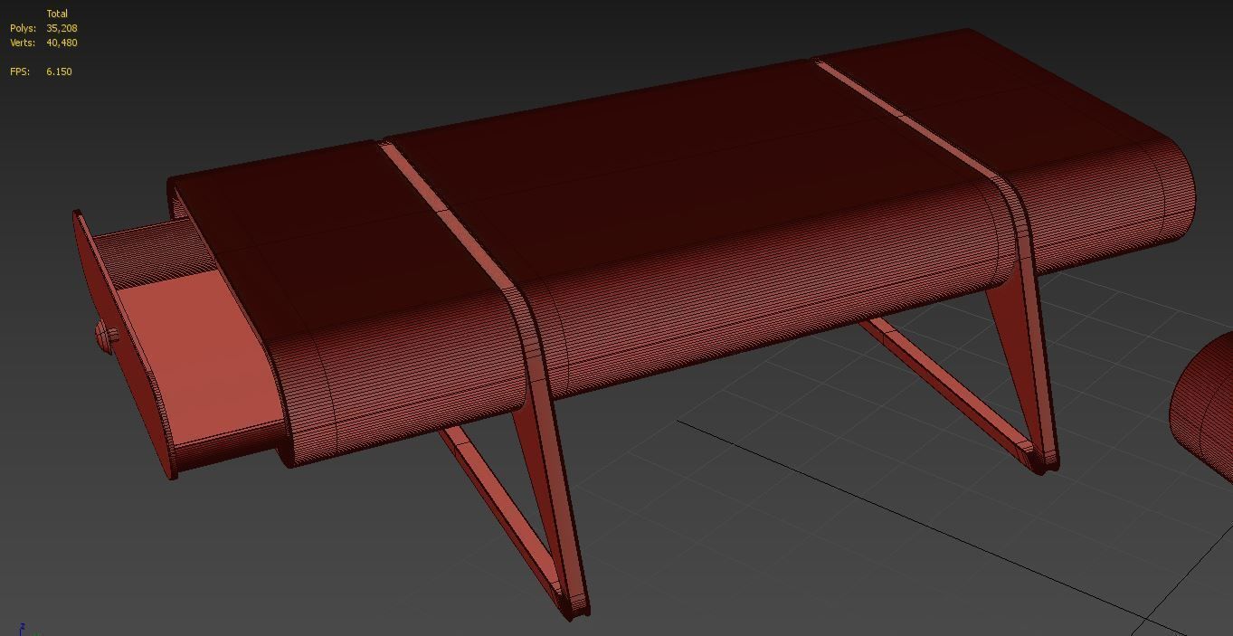 retro table 3D model_2