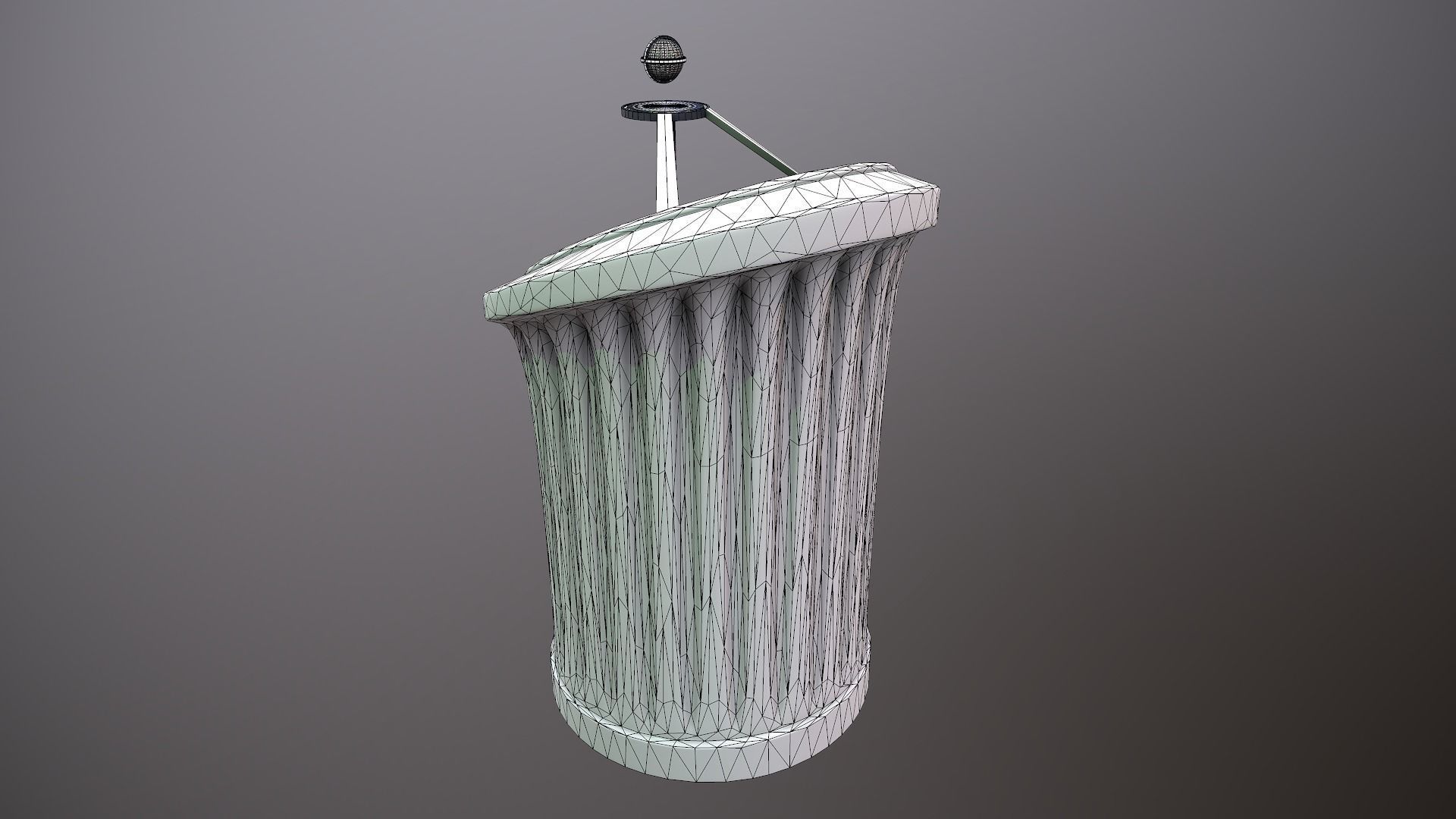 Futuristic Podium Low-poly 3D model_6