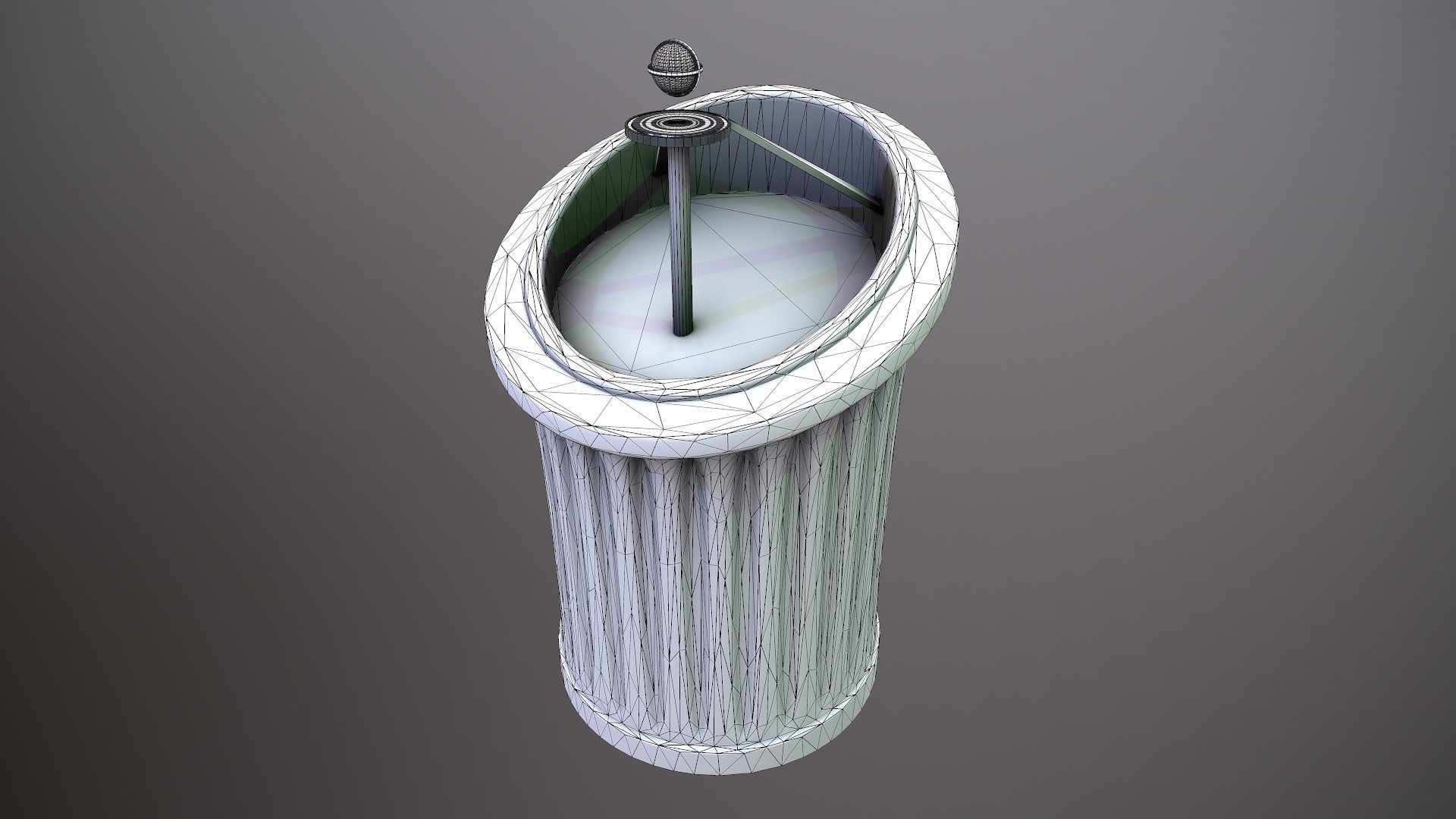 Futuristic Podium Low-poly 3D model_5