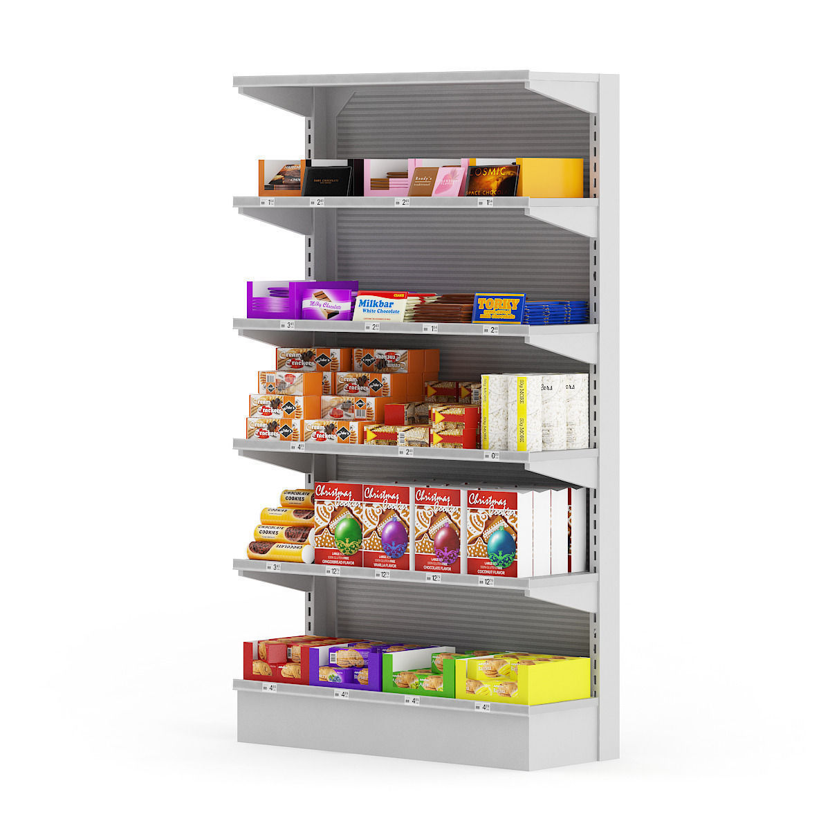 Market Shelf  Cookies and Chocolates 3D model_4