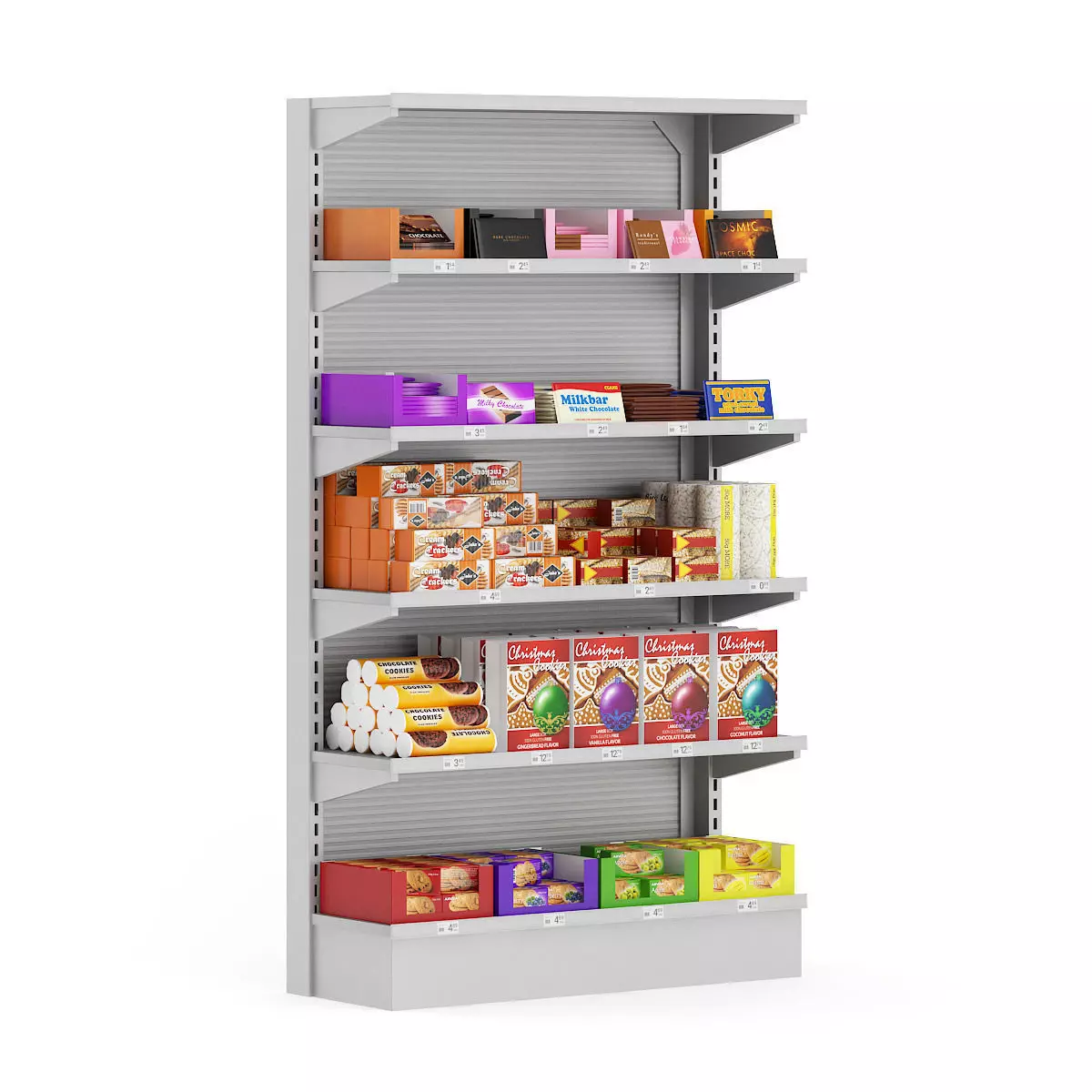 Market Shelf  Cookies and Chocolates 3D model_0