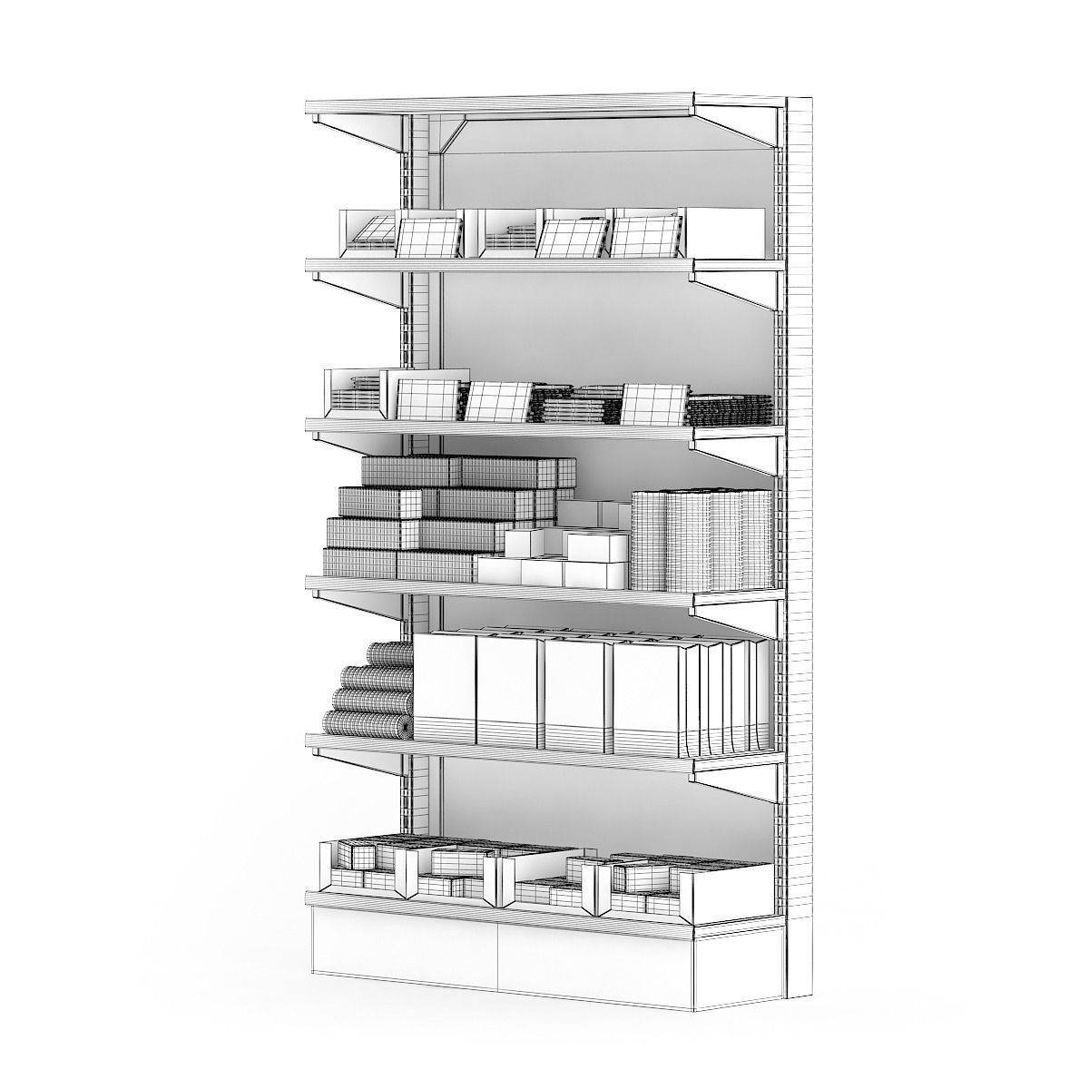 Market Shelf  Cookies and Chocolates 3D model_5