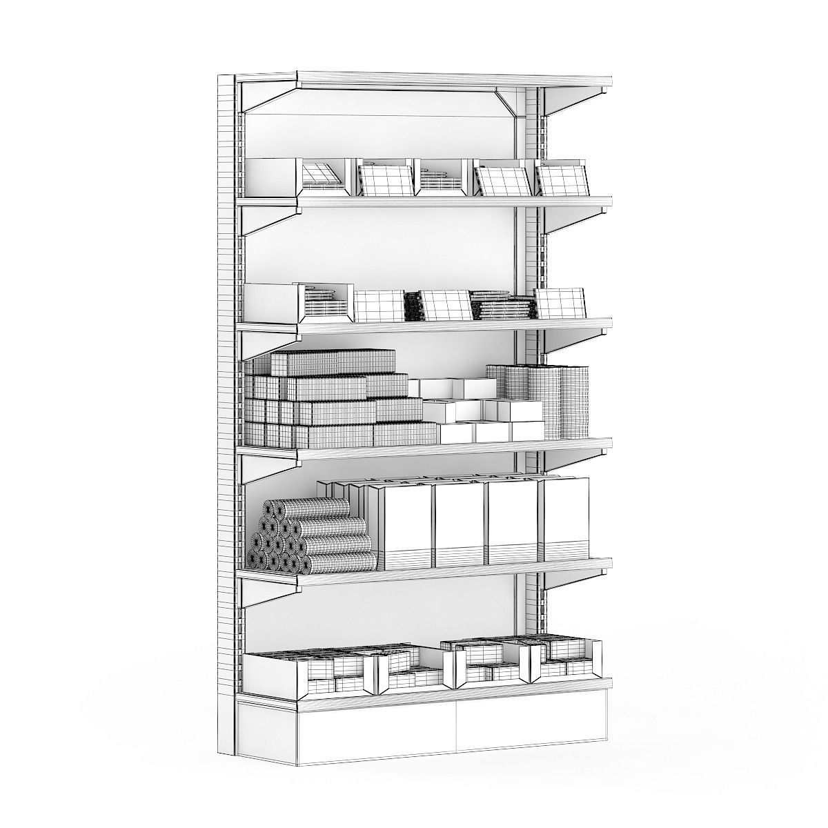 Market Shelf  Cookies and Chocolates 3D model_1