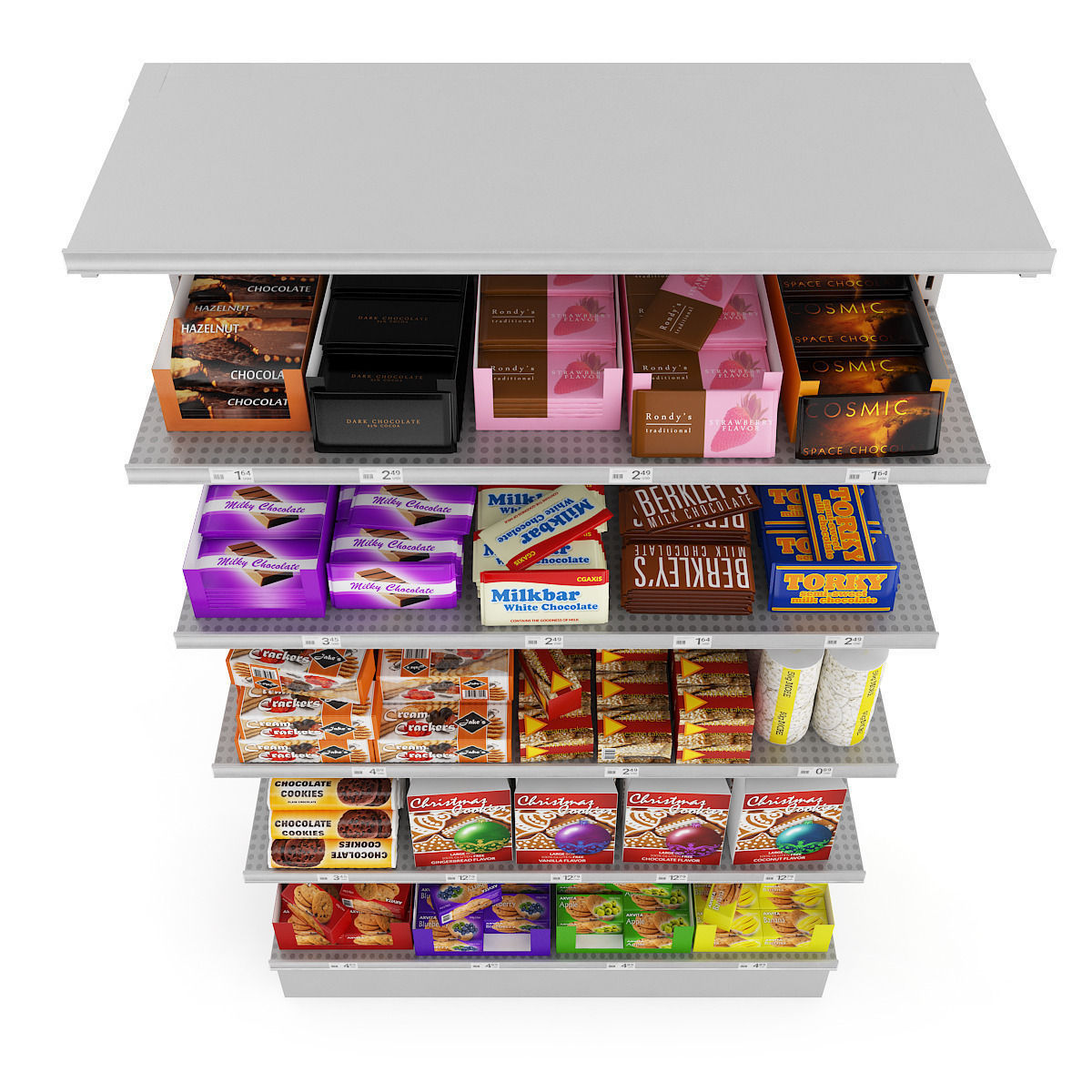 Market Shelf  Cookies and Chocolates 3D model_2