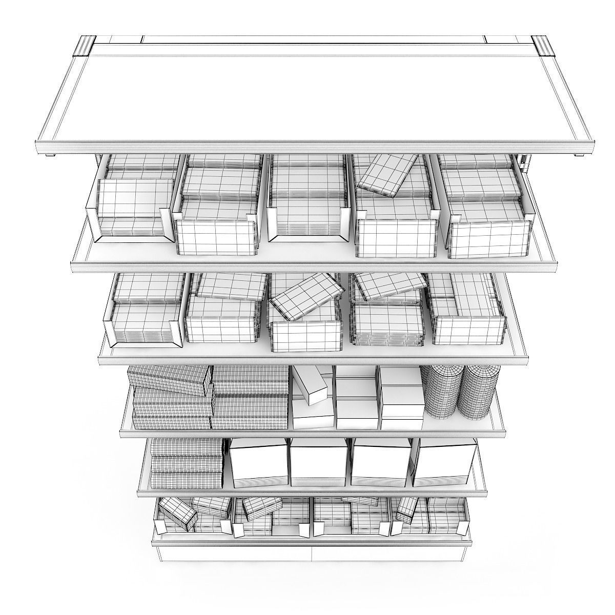 Market Shelf  Cookies and Chocolates 3D model_3