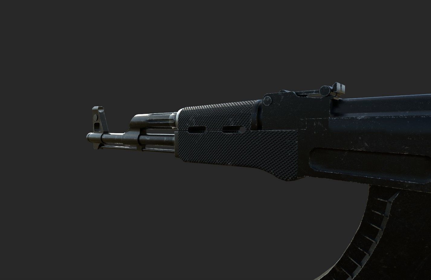 AK-47 Black Low-poly 3D model_5