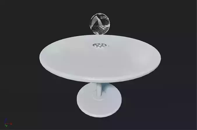 Futuristic Table with Hologram Low-poly 3D model