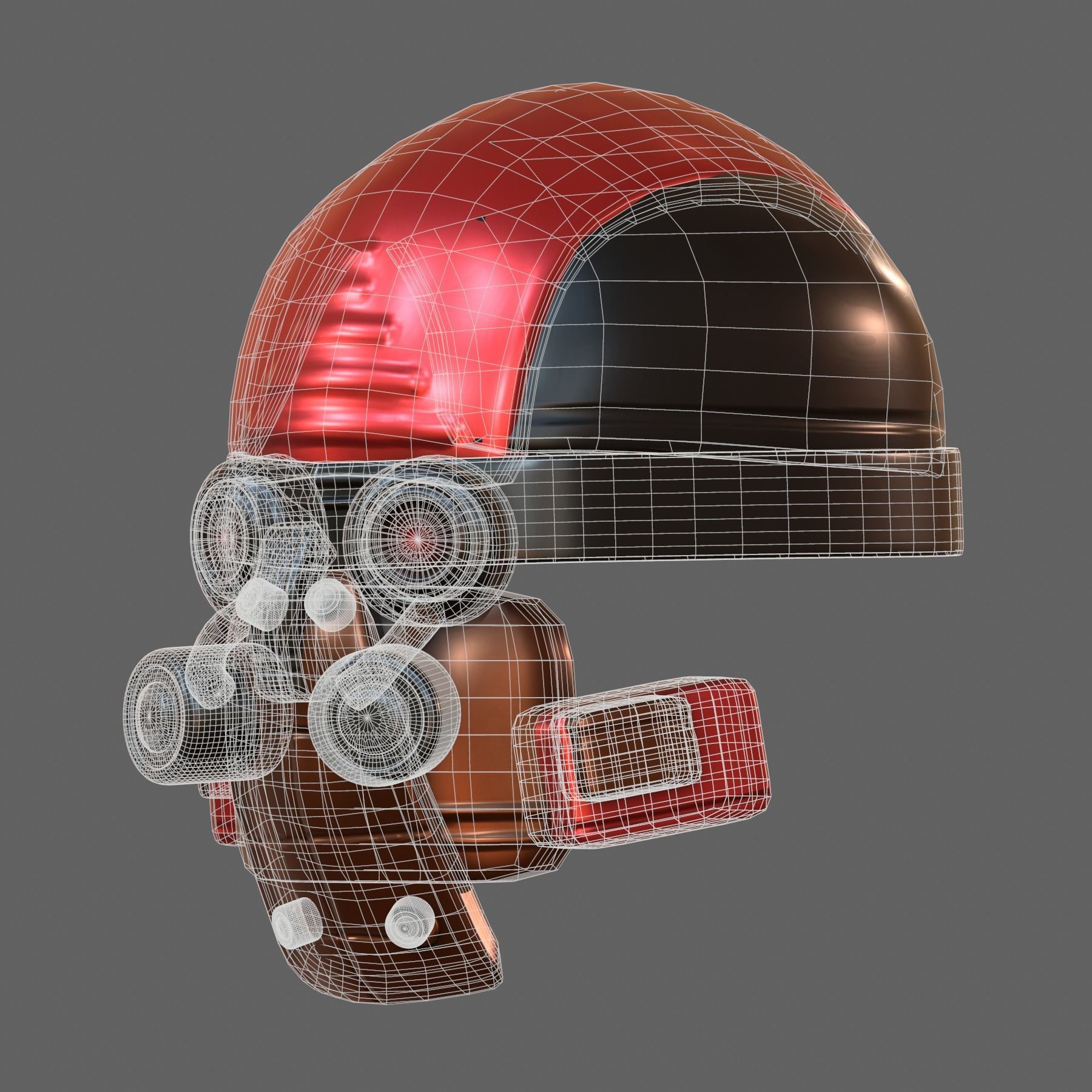 Gas mask helmet 3d model scifi Low-poly PBR Low-poly 3D model_6