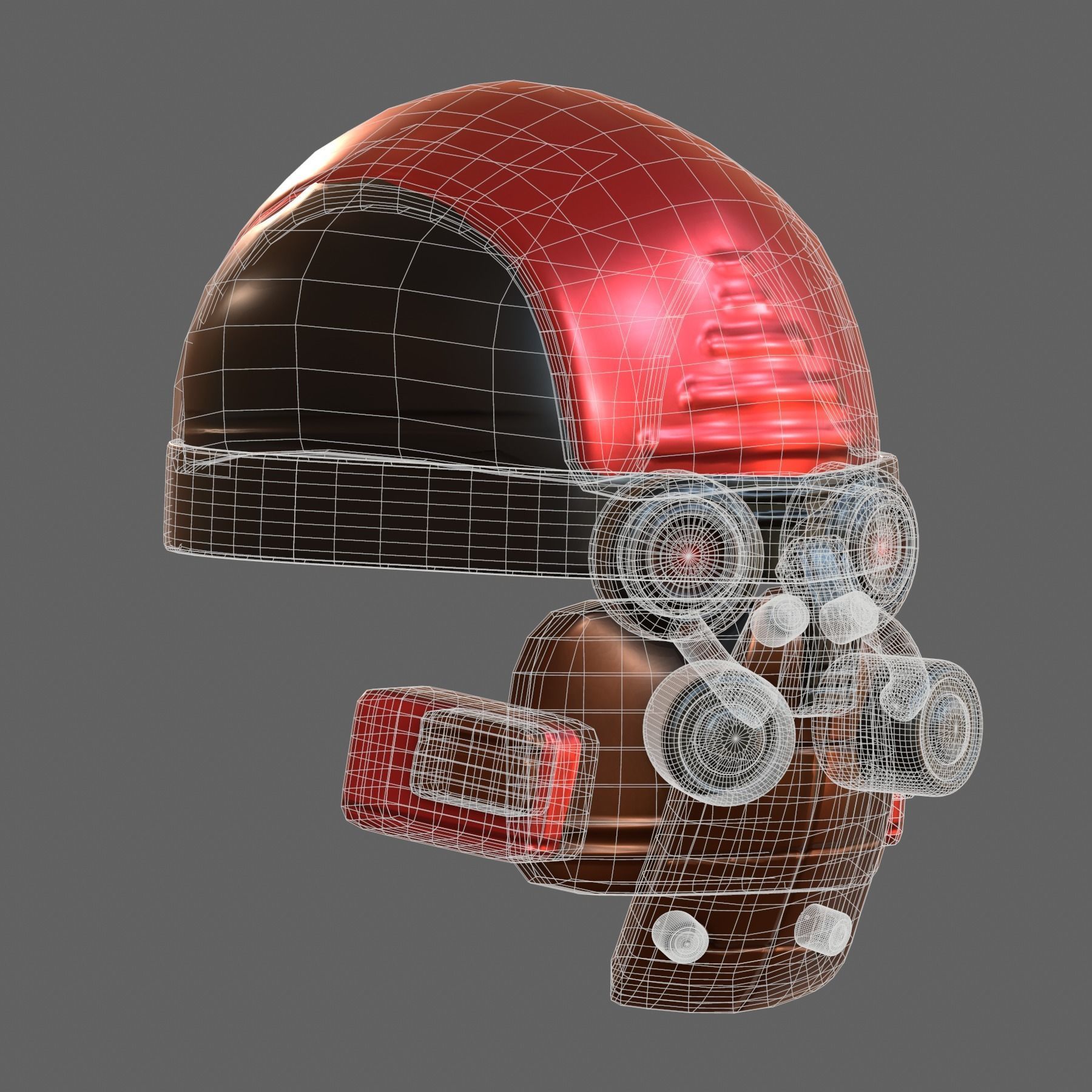 Gas mask helmet 3d model scifi Low-poly PBR Low-poly 3D model_7