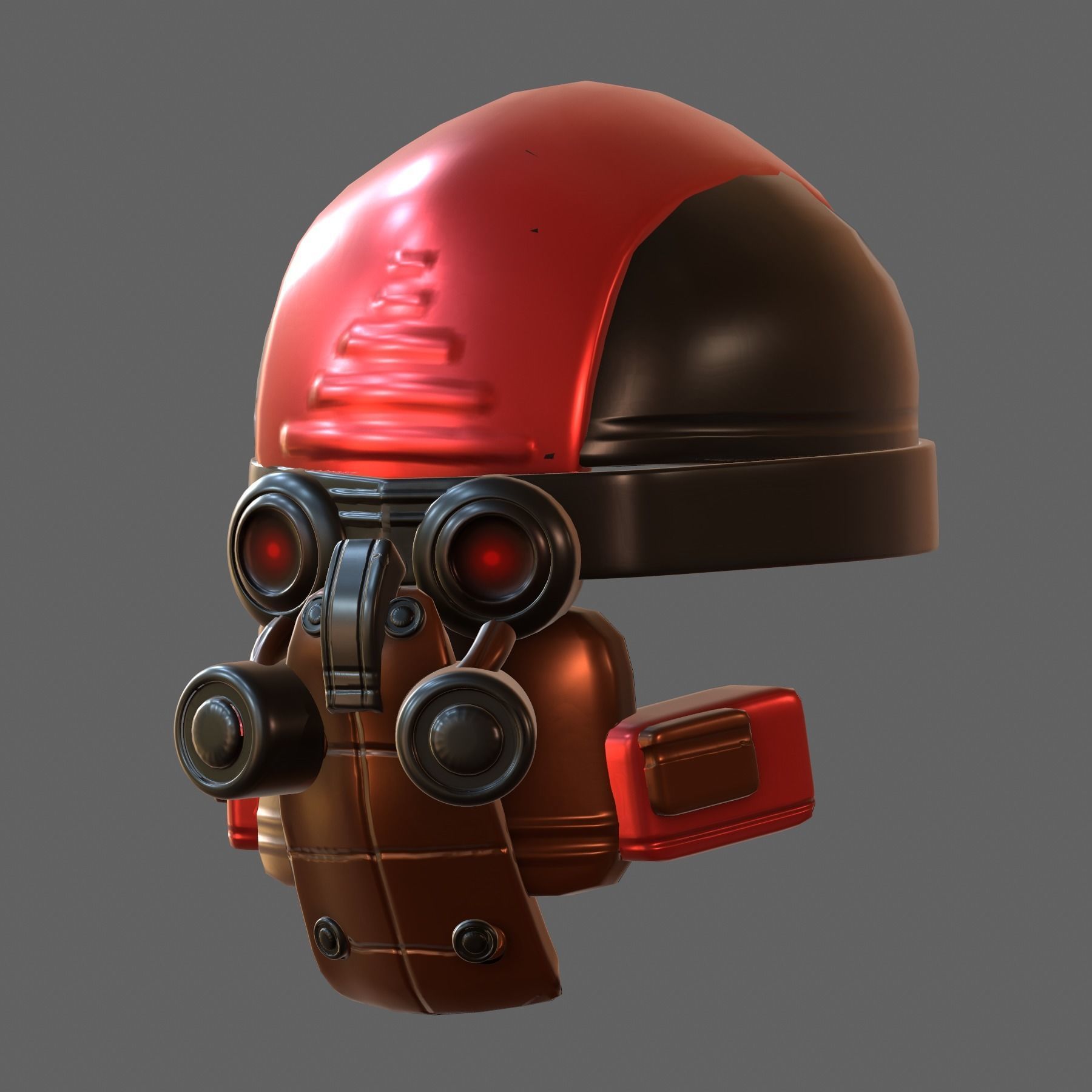 Gas mask helmet 3d model scifi Low-poly PBR Low-poly 3D model_2