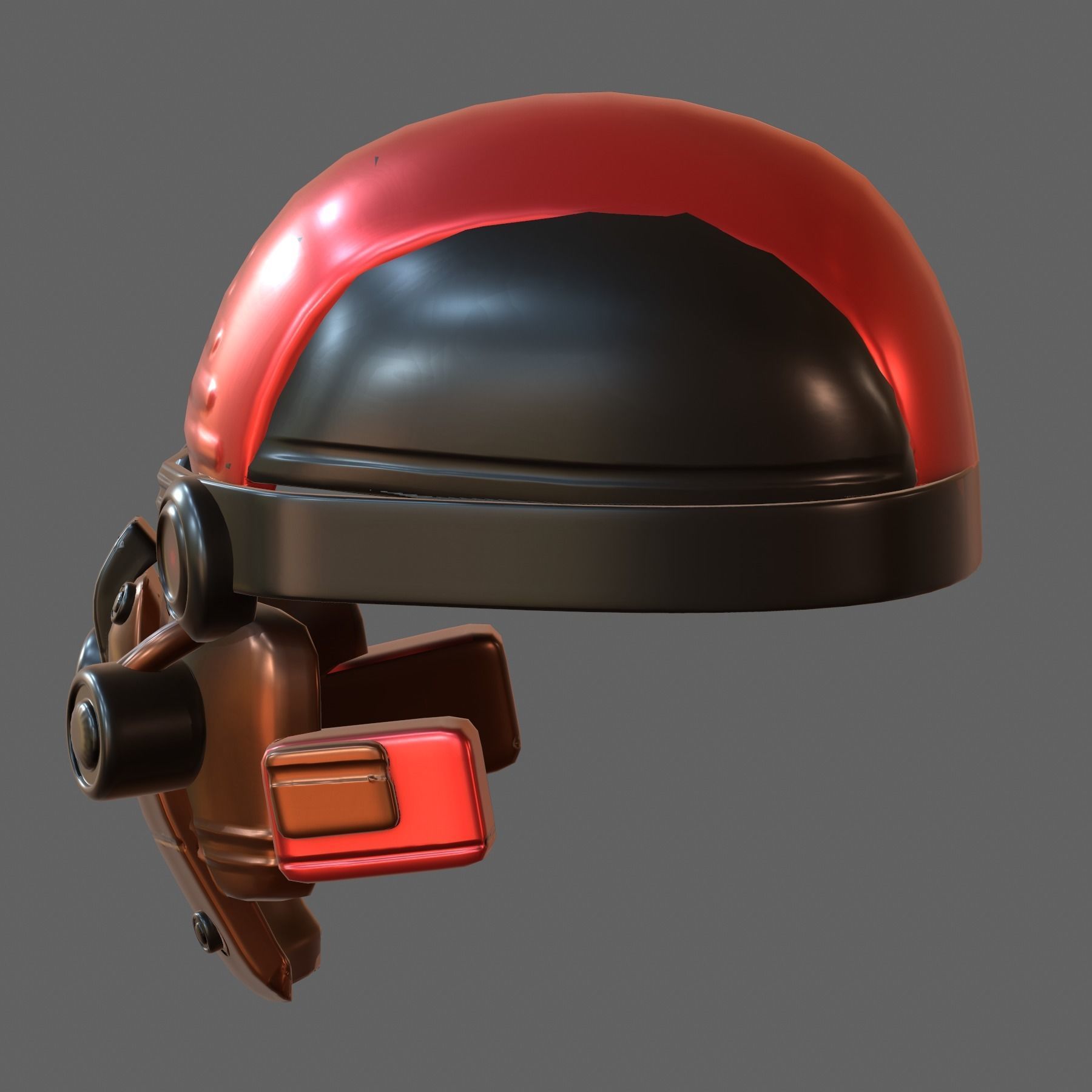 Gas mask helmet 3d model scifi Low-poly PBR Low-poly 3D model_5