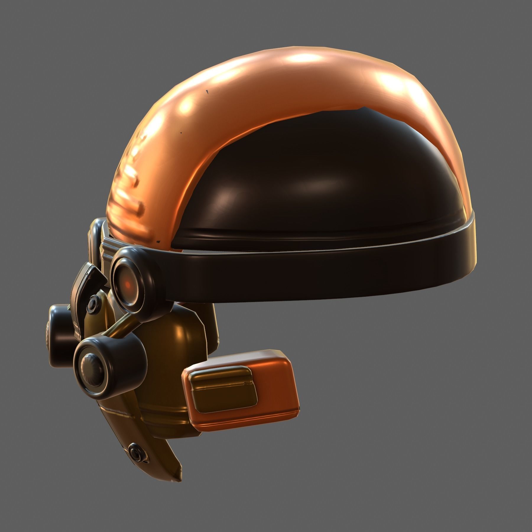 Gas mask helmet 3d model scifi Low-poly PBR 3D model_6
