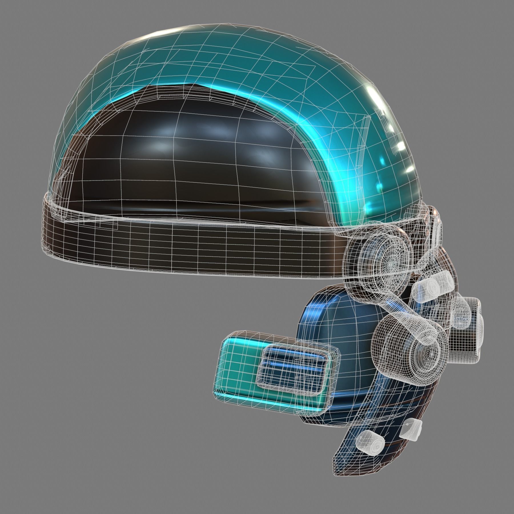 Gas mask helmet 3d model scifi Low-poly  3D model_8