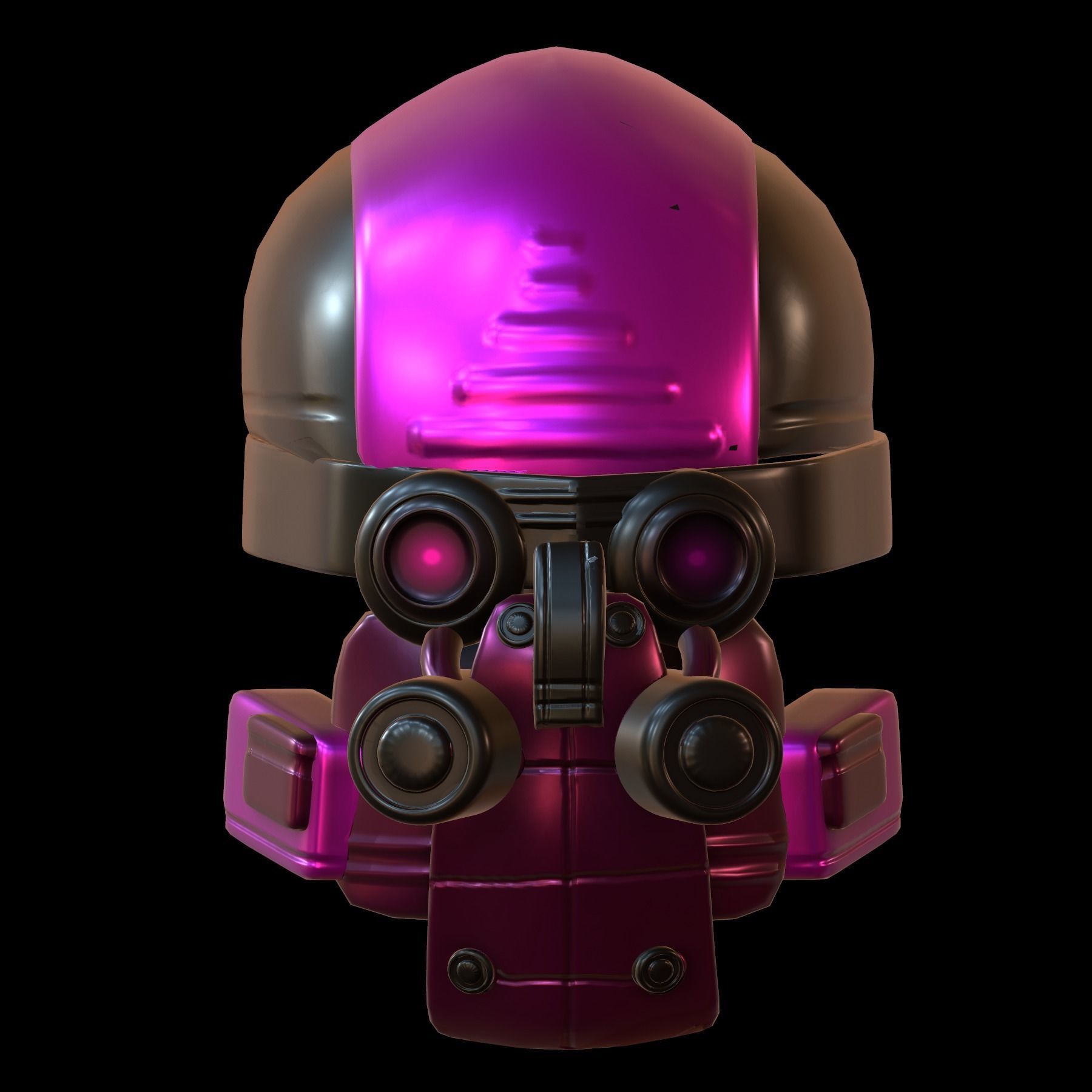 Gas mask helmet 3d model scifi Low-poly  Low-poly 3D model_1