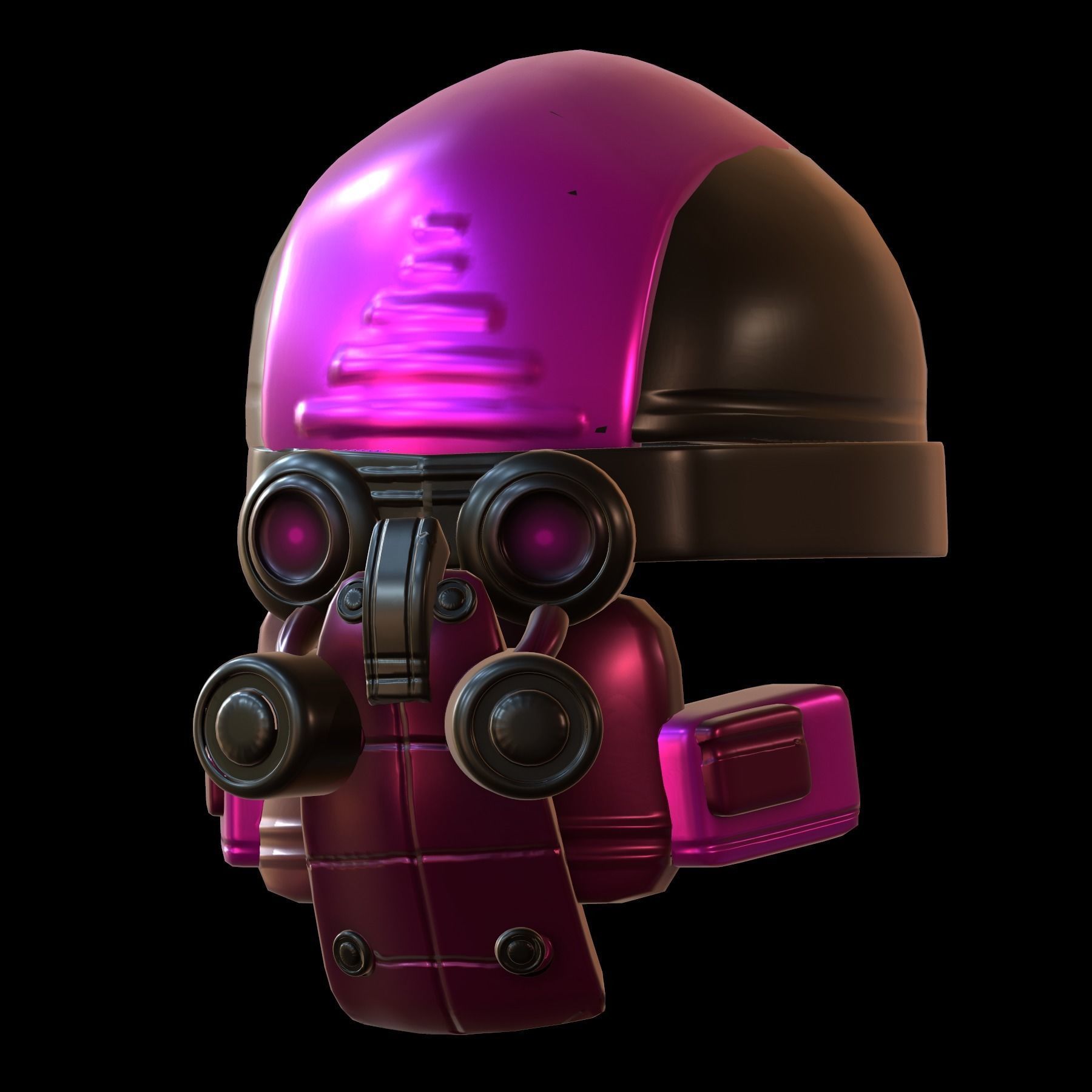 Gas mask helmet 3d model scifi Low-poly  Low-poly 3D model_3