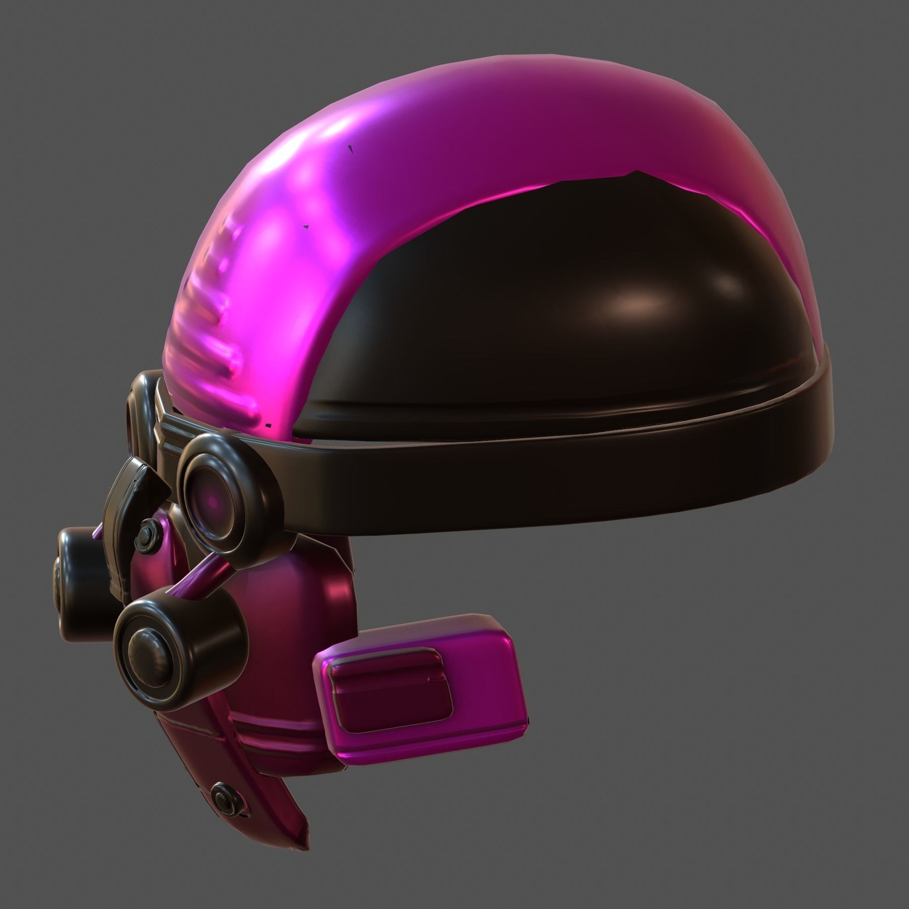 Gas mask helmet 3d model scifi Low-poly  Low-poly 3D model_8