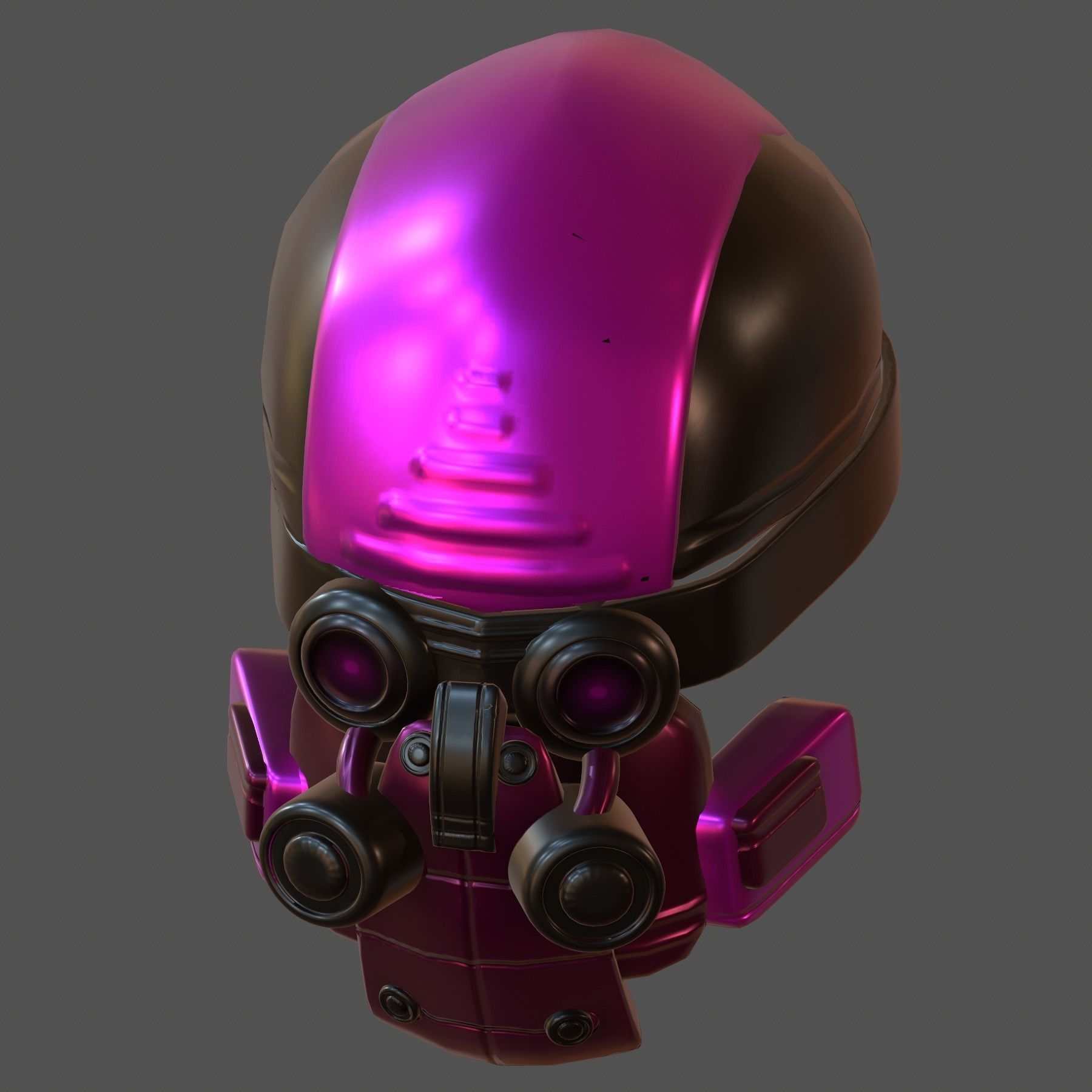 Gas mask helmet 3d model scifi Low-poly  Low-poly 3D model_7