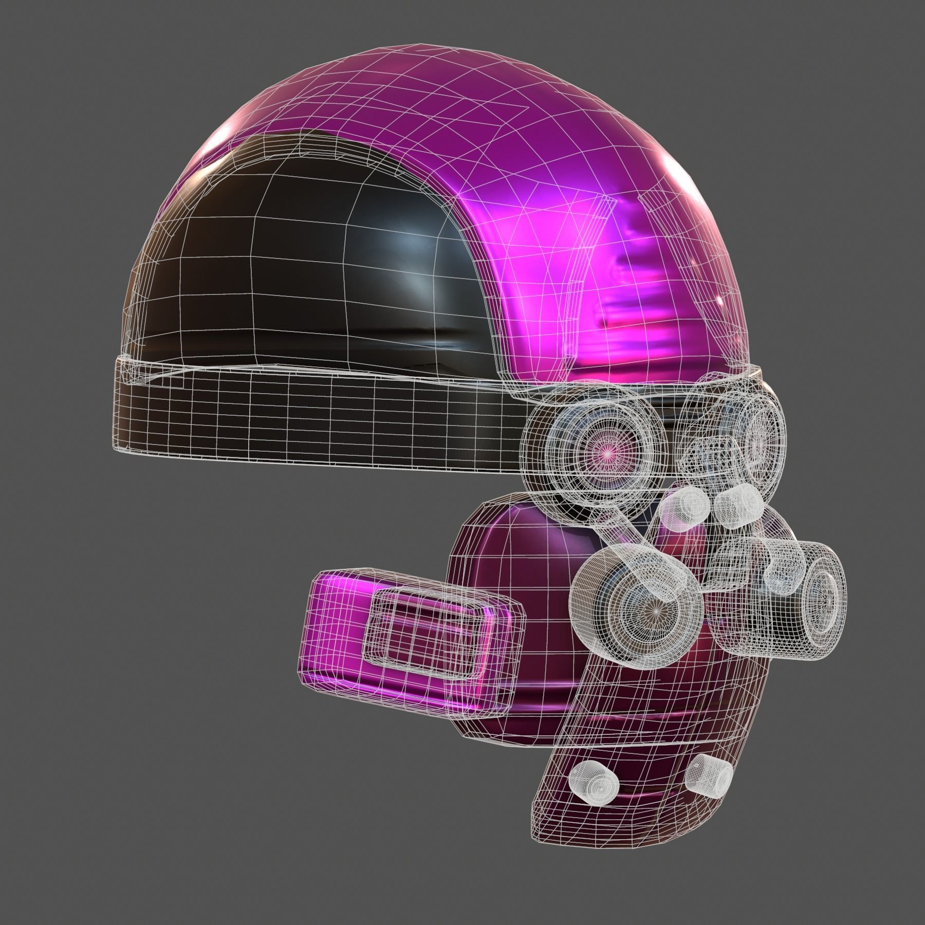 Gas mask helmet 3d model scifi Low-poly  Low-poly 3D model_9