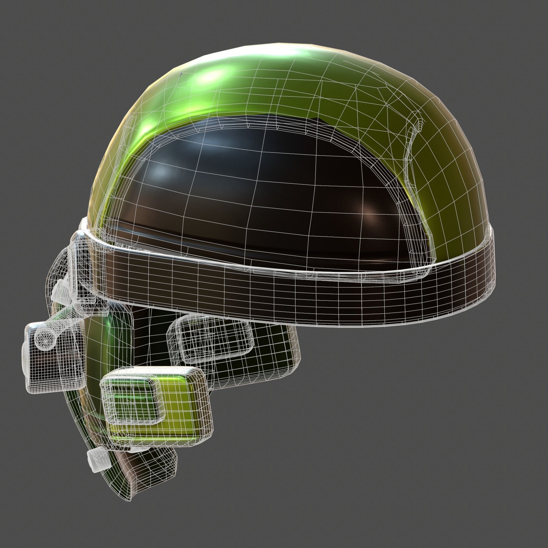 Gas mask helmet 3d model scifi Low-poly  3D model_7