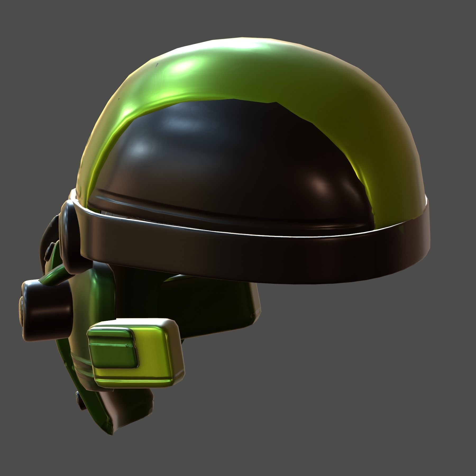 Gas mask helmet 3d model scifi Low-poly  3D model_6