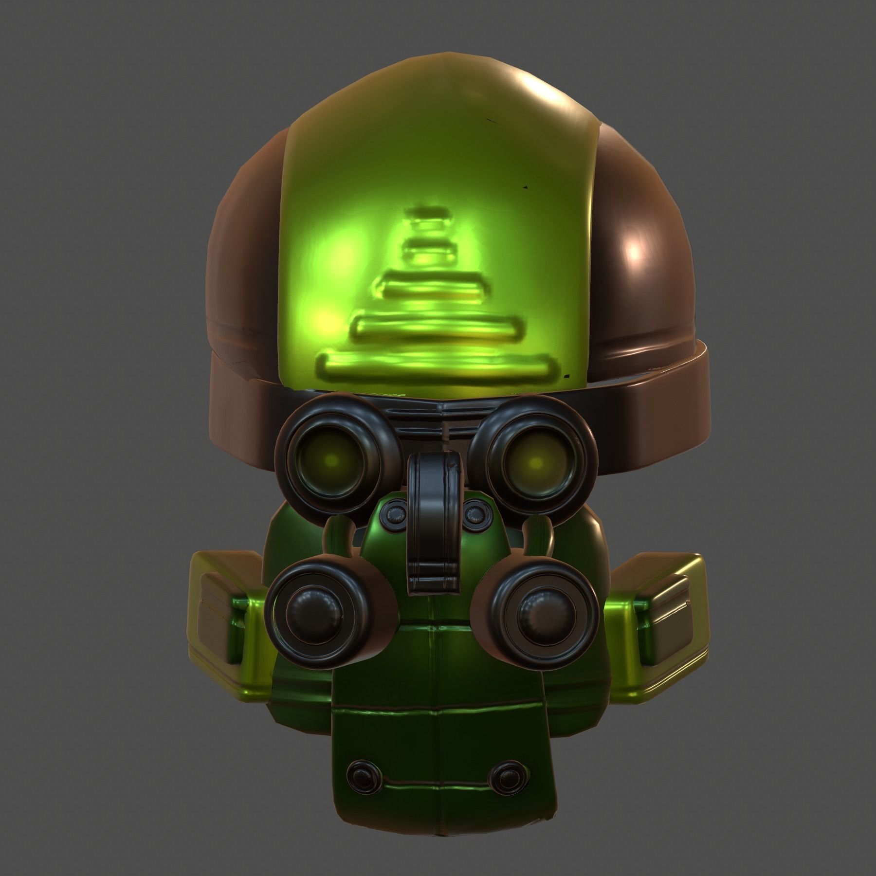 Gas mask helmet 3d model scifi Low-poly  3D model_5