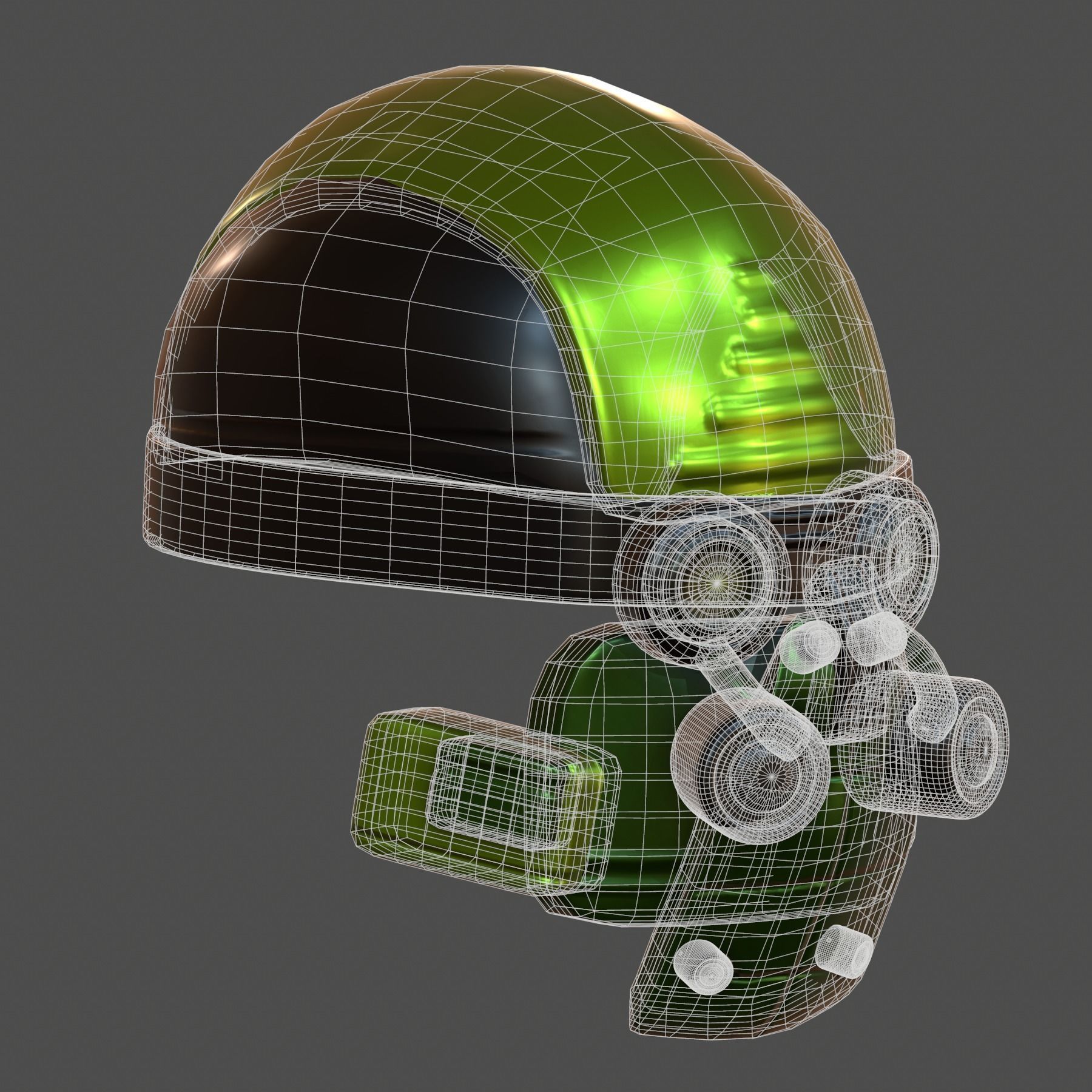 Gas mask helmet 3d model scifi Low-poly  3D model_8