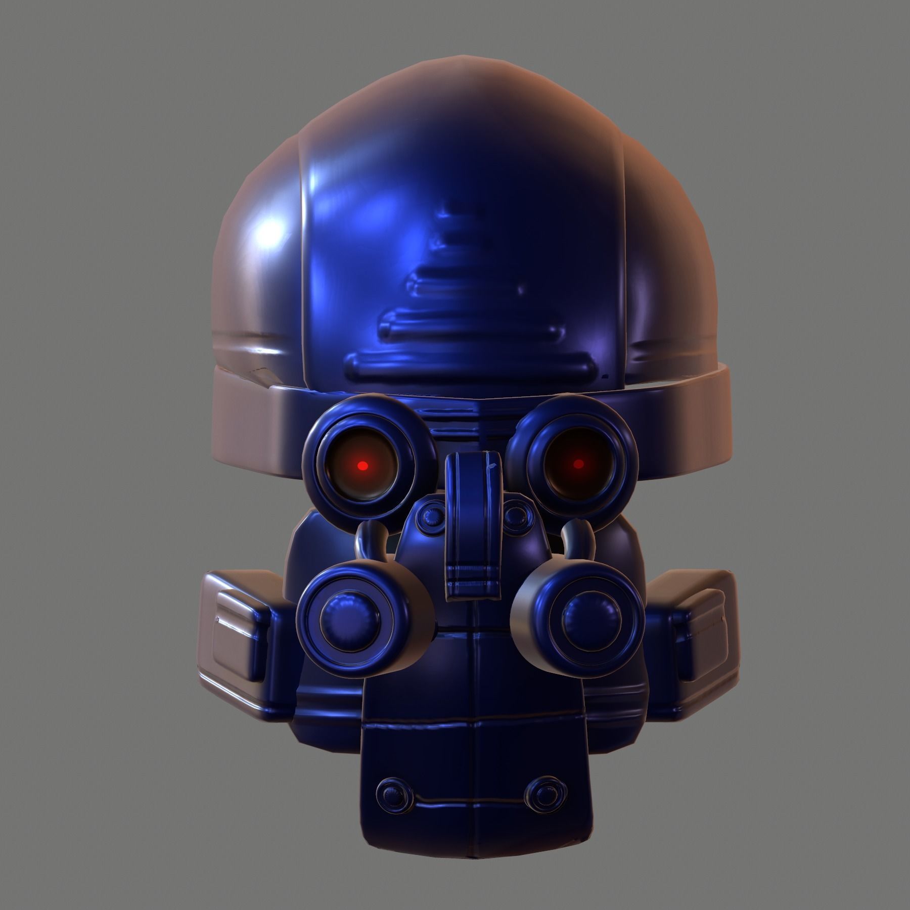 Gas mask helmet 3d model scifi Low-poly 3D model_2