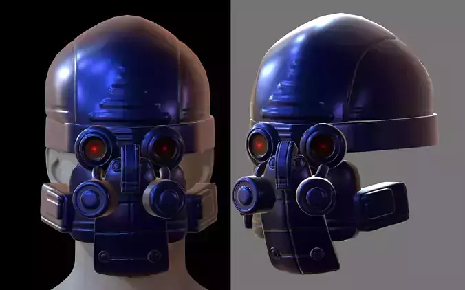 Gas mask helmet 3d model scifi Low-poly 3D model Gas mask helmet 3d model scifi Low-poly 3D model